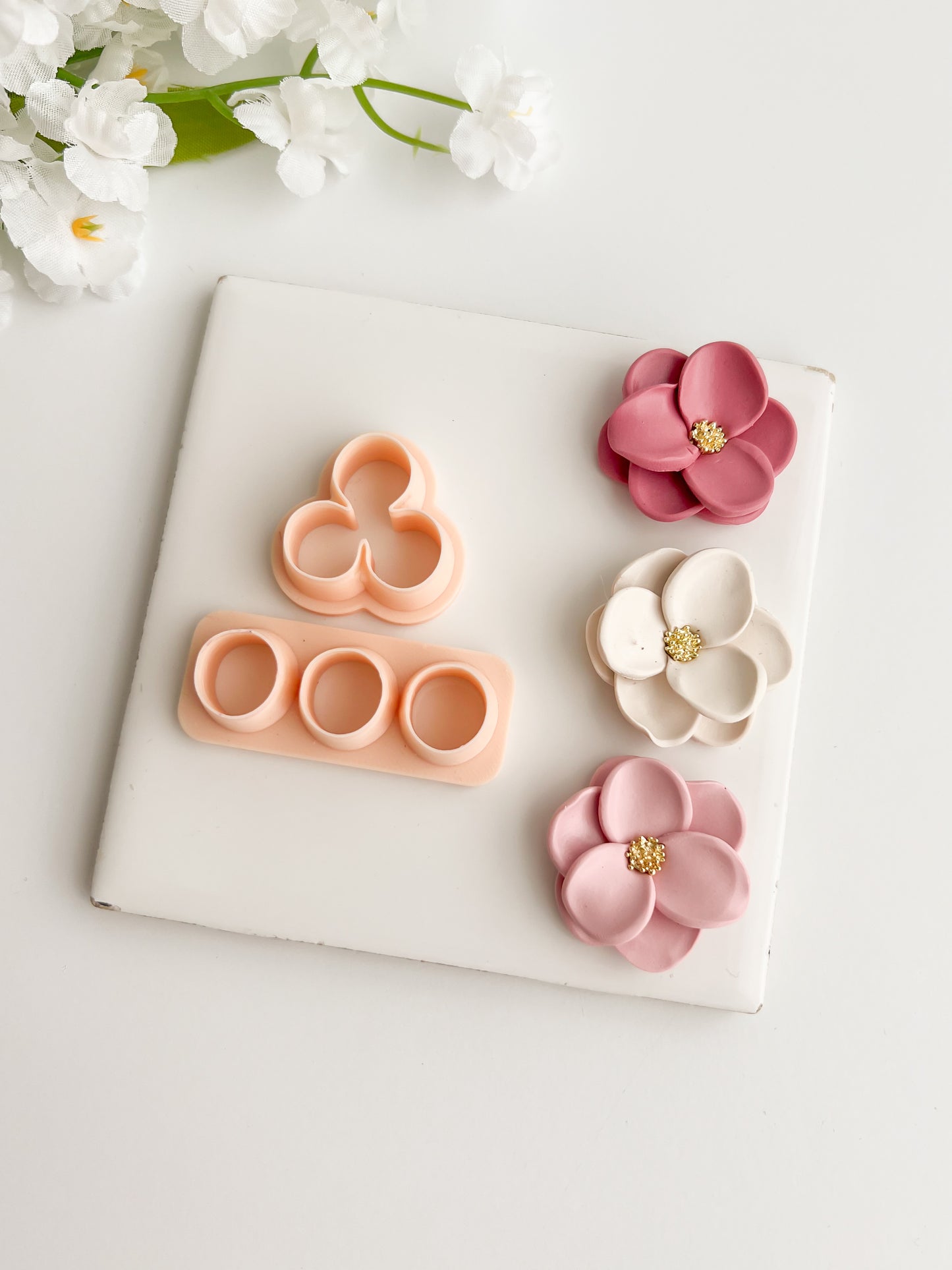 Petal Cluster Set No. 8 Clay Cutter | Petal Cluster Set No. 8 Polymer Clay Cutter for DIY Floral Earrings Nature-Themed Jewelry and Handmade Elegant Accessories