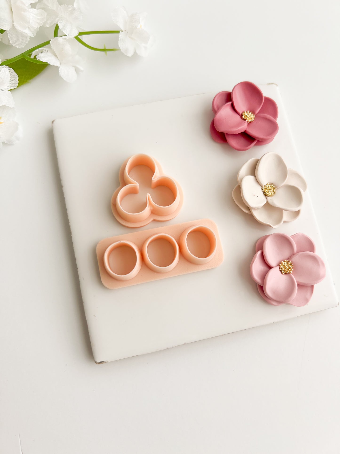 Petal Cluster Set No. 8 Clay Cutter | Petal Cluster Set No. 8 Polymer Clay Cutter for DIY Floral Earrings Nature-Themed Jewelry and Handmade Elegant Accessories