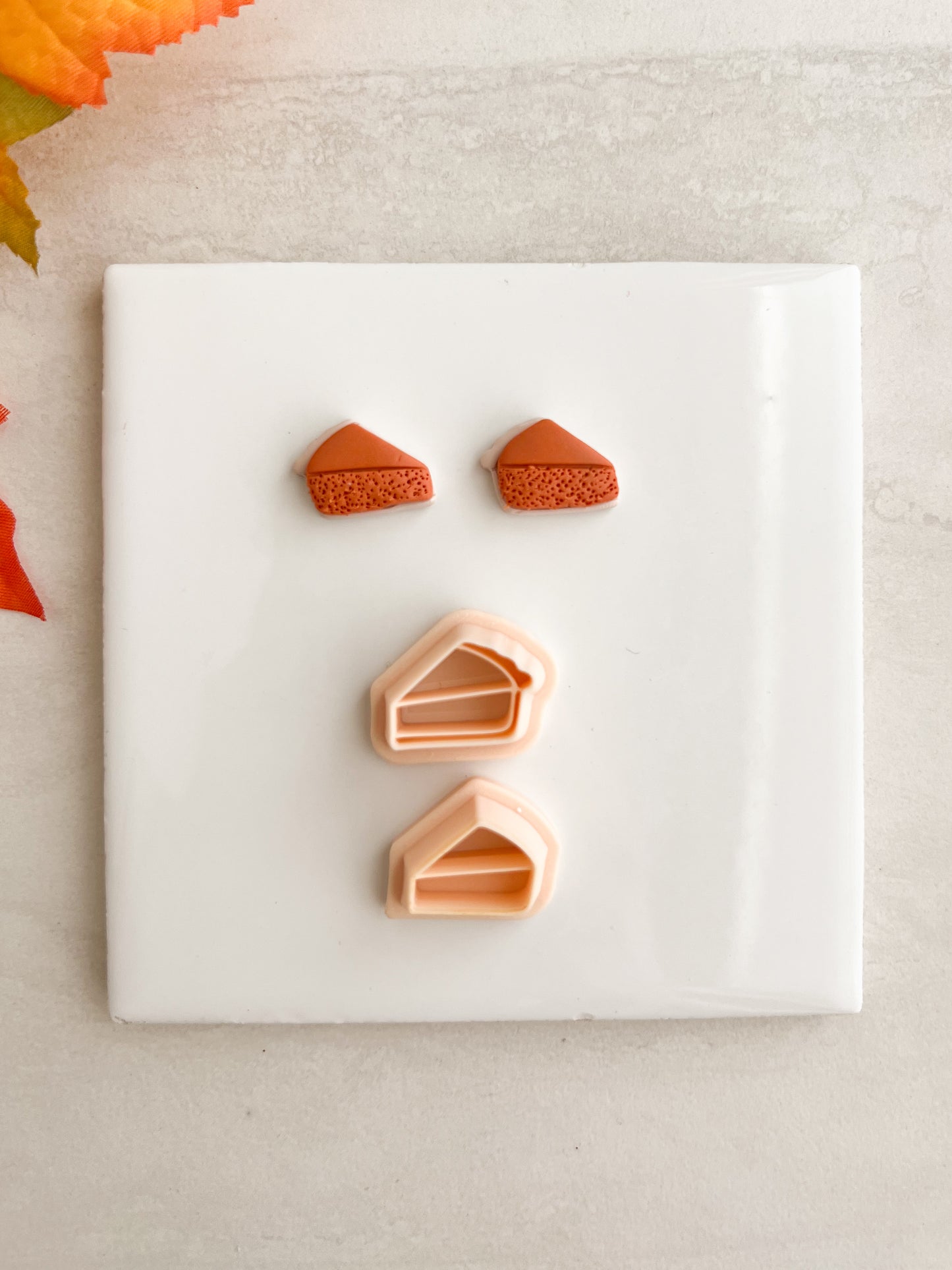 Pumpkin Pie Slice No. 2 Clay Cutter | Pumpkin Pie Slice No. 2 Polymer Clay Cutter for DIY Fall Earrings Thanksgiving Jewelry and Handmade Bakery Accessories