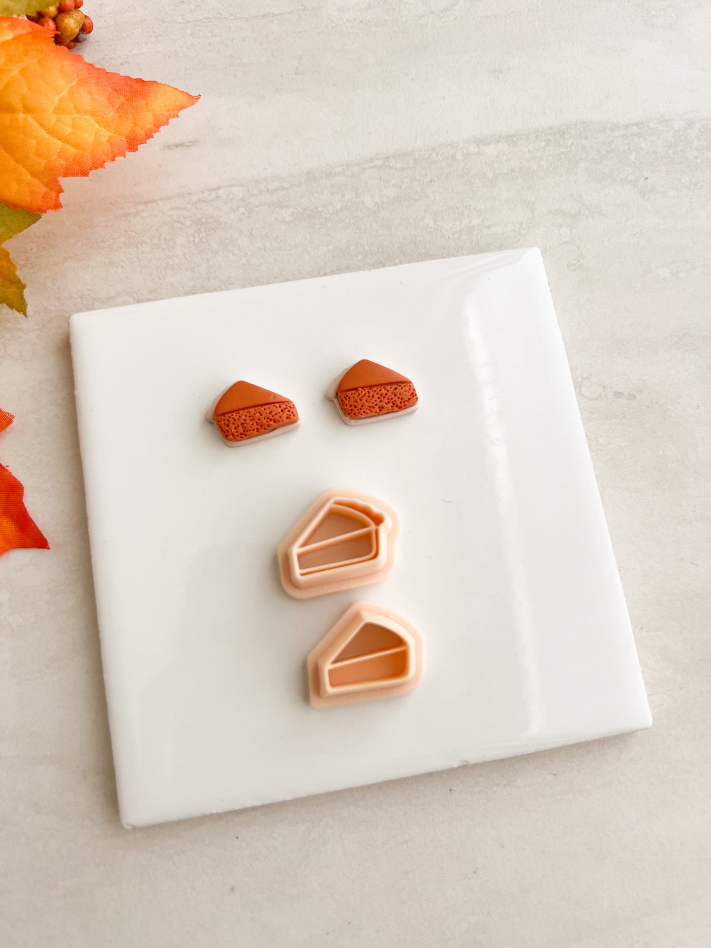 Pumpkin Pie Slice No. 2 Clay Cutter | Pumpkin Pie Slice No. 2 Polymer Clay Cutter for DIY Fall Earrings Thanksgiving Jewelry and Handmade Bakery Accessories