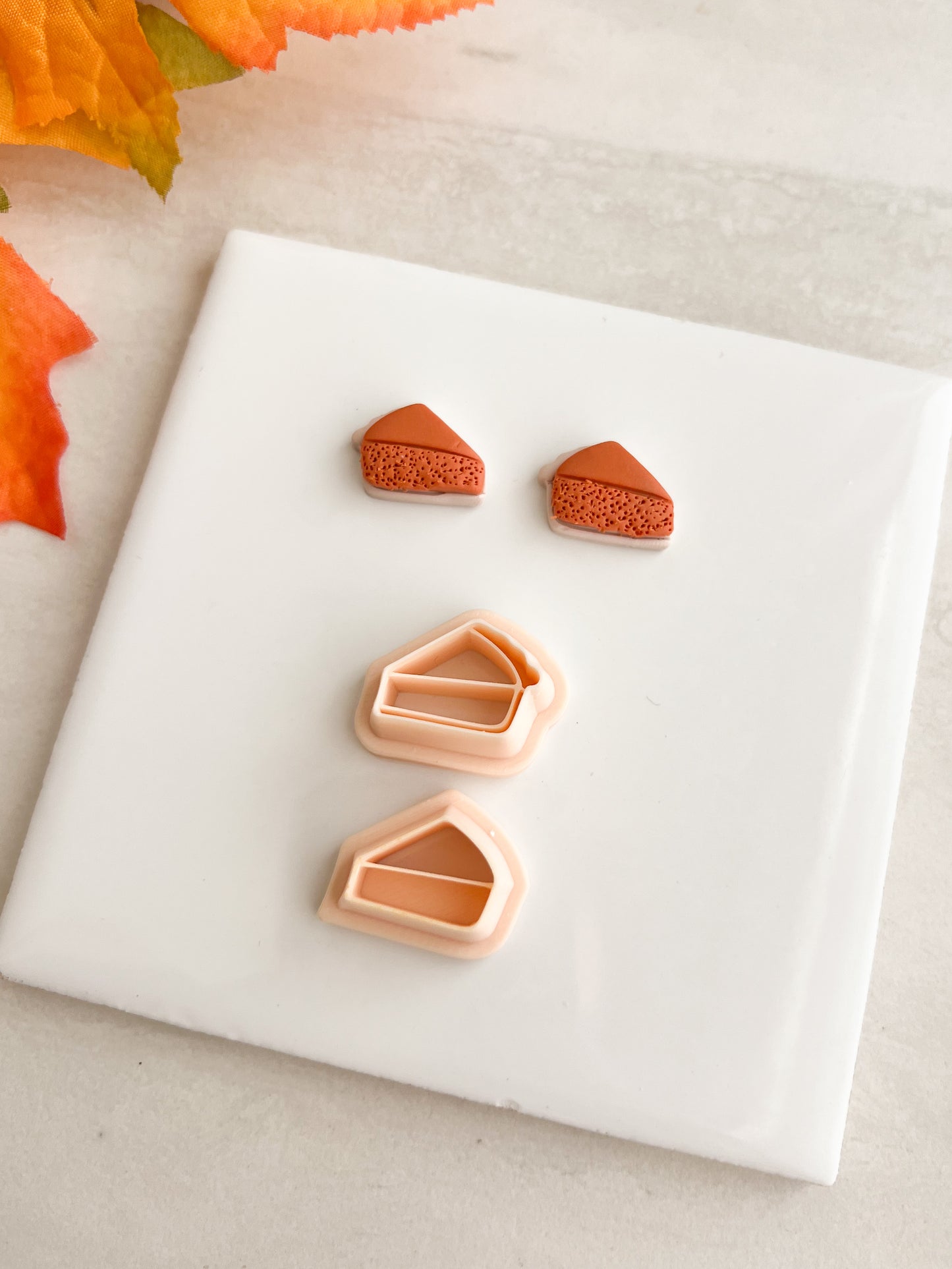 Pumpkin Pie Slice No. 2 Clay Cutter | Pumpkin Pie Slice No. 2 Polymer Clay Cutter for DIY Fall Earrings Thanksgiving Jewelry and Handmade Bakery Accessories