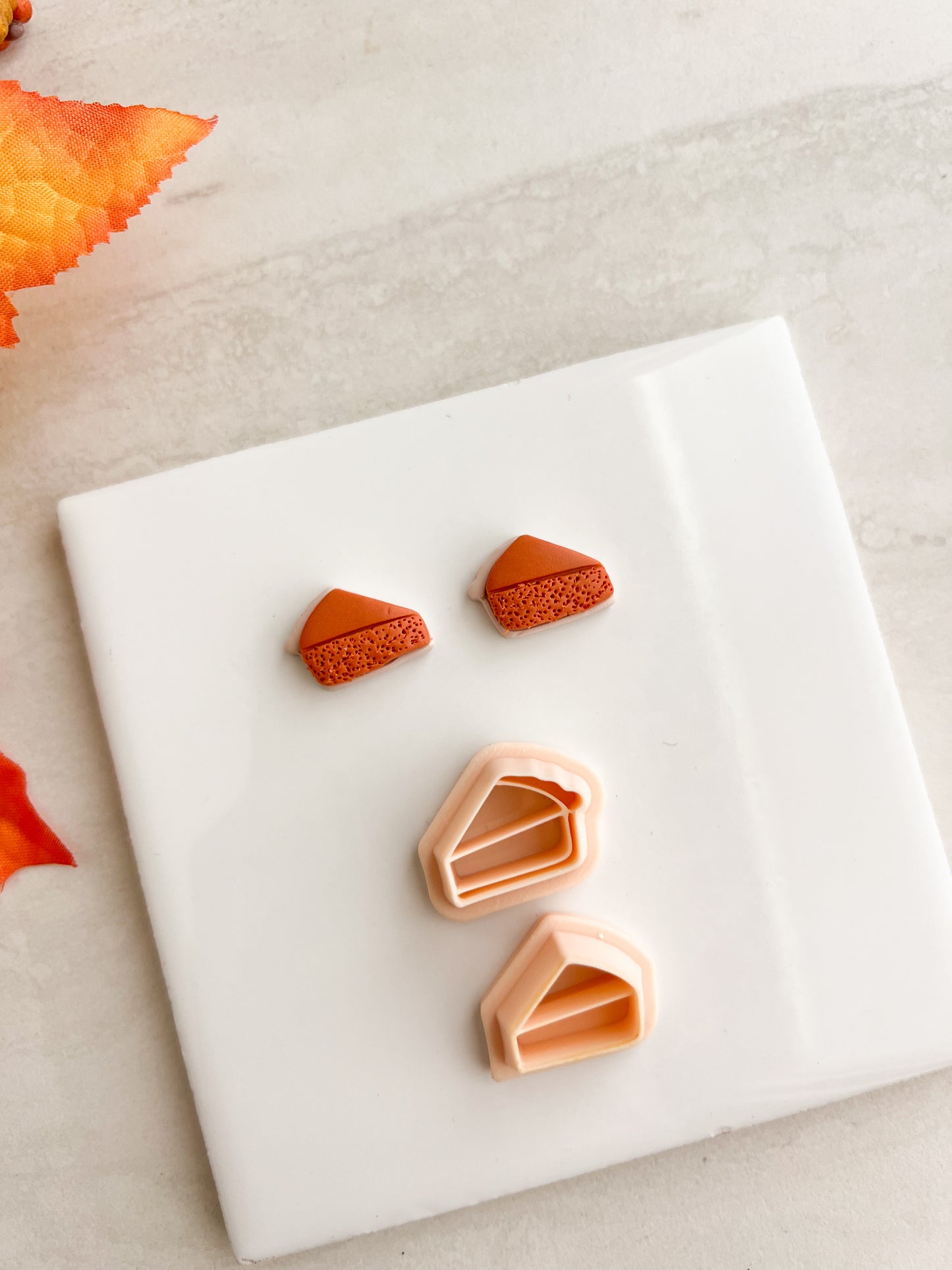 Pumpkin Pie Slice No. 2 Clay Cutter | Pumpkin Pie Slice No. 2 Polymer Clay Cutter for DIY Fall Earrings Thanksgiving Jewelry and Handmade Bakery Accessories