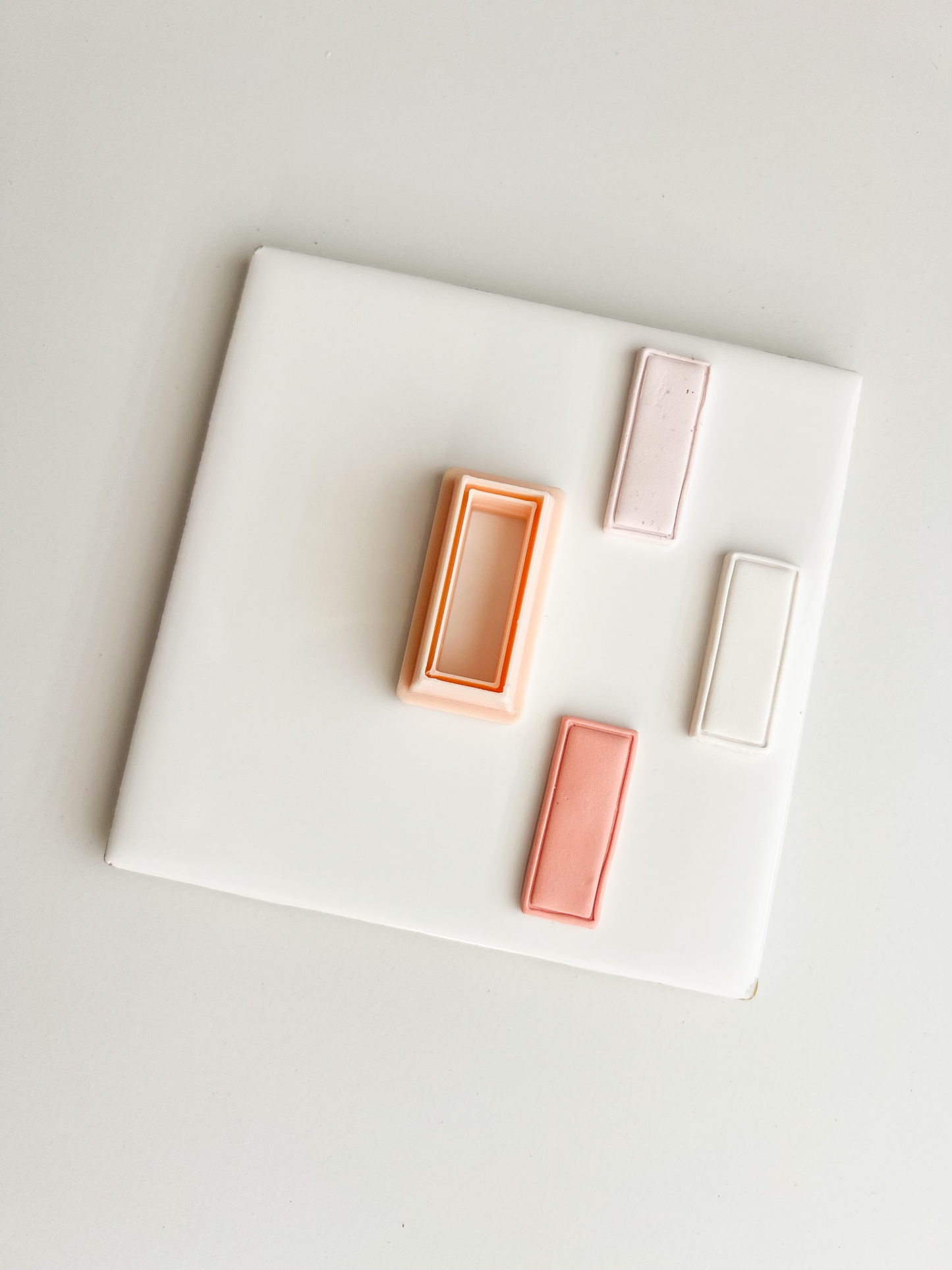 Embossed Rectangle Clay Shape | Embossed Rectangle Polymer Clay Cutter for DIY Minimalist Earrings Geometric-Themed Jewelry and Handmade Modern Accessories