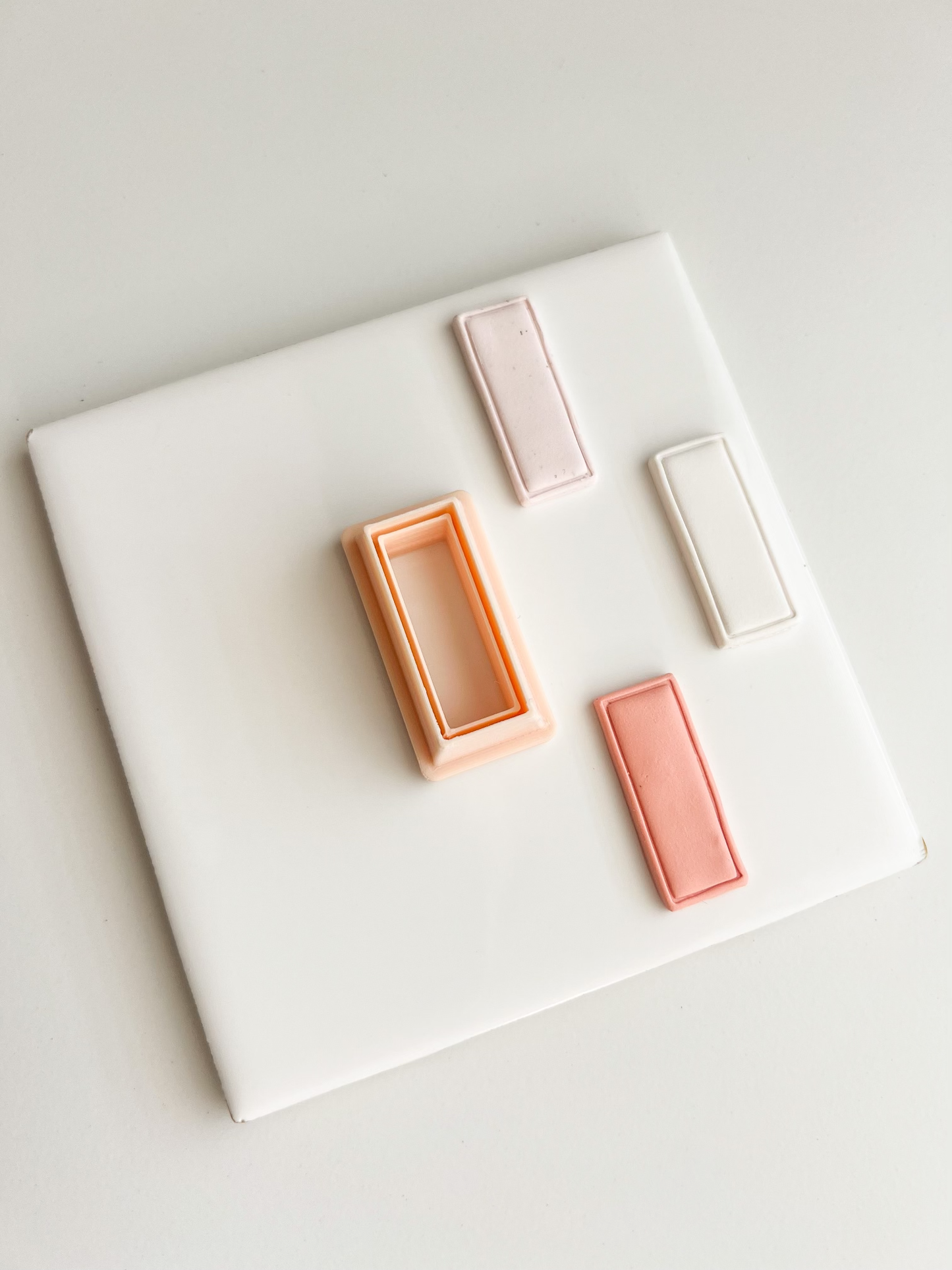 Embossed Rectangle Clay Shape | Embossed Rectangle Polymer Clay Cutter for DIY Minimalist Earrings Geometric-Themed Jewelry and Handmade Modern Accessories