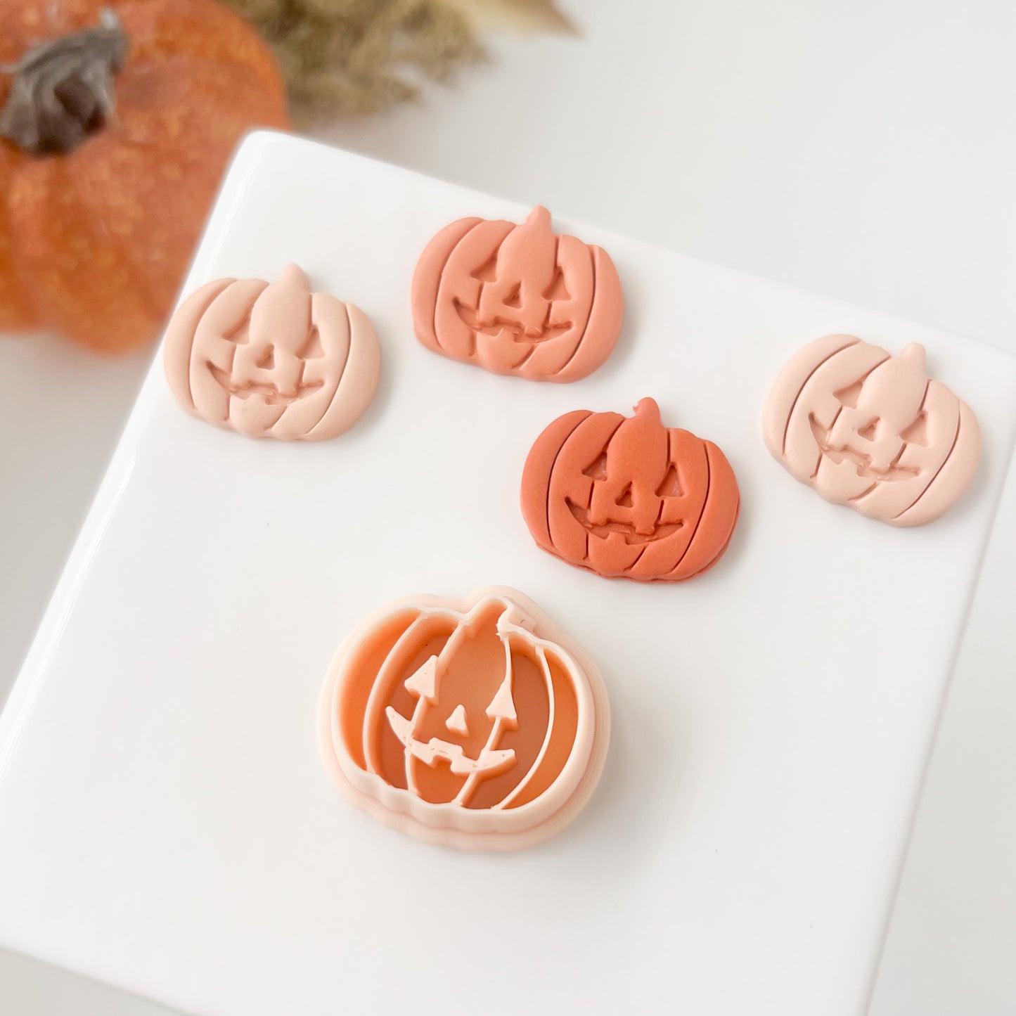 Jack O Lantern Clay Cutter | Jack O'Lantern Pumpkin Clay Cutter for DIY Halloween Earrings Fall Crafting and Handmade Jewelry