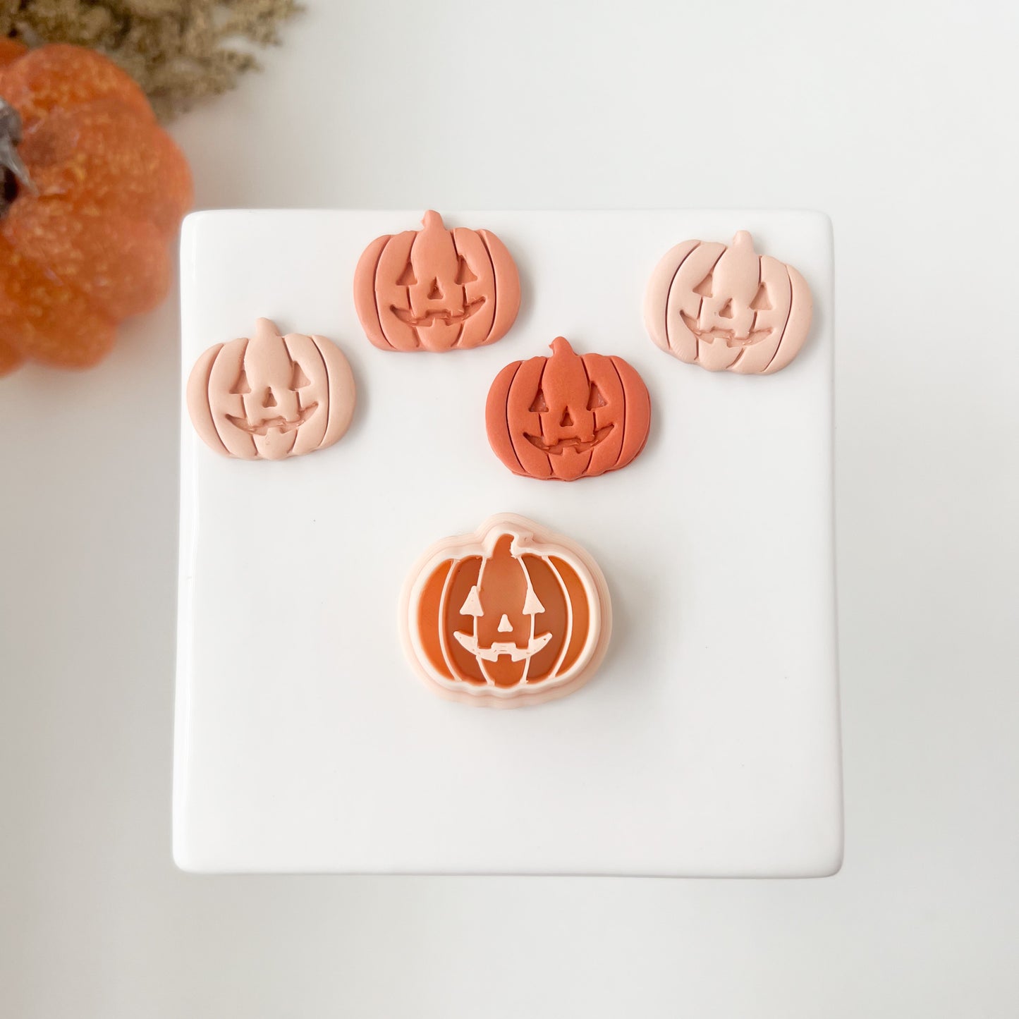 Jack O Lantern Clay Cutter | Jack O'Lantern Pumpkin Clay Cutter for DIY Halloween Earrings Fall Crafting and Handmade Jewelry