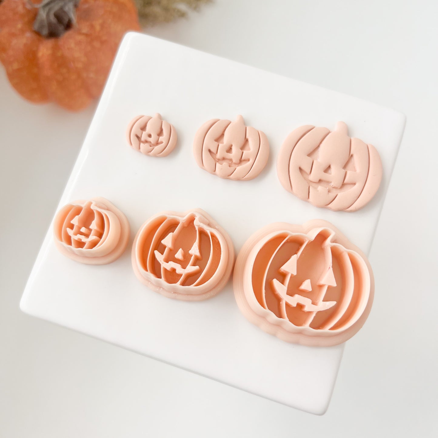 Jack O Lantern Clay Cutter | Jack O'Lantern Pumpkin Clay Cutter for DIY Halloween Earrings Fall Crafting and Handmade Jewelry