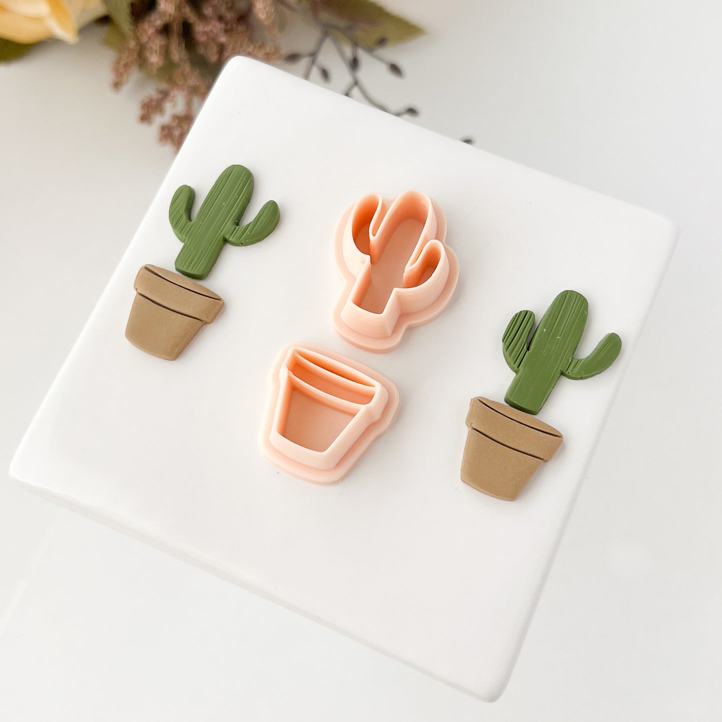 Cactus No. 2 Clay Pot Clay Cutter | Cactus Pot Polymer Clay Cutter for DIY Succulent Earrings Plant-Themed Jewelry and Handmade Nature Accessories