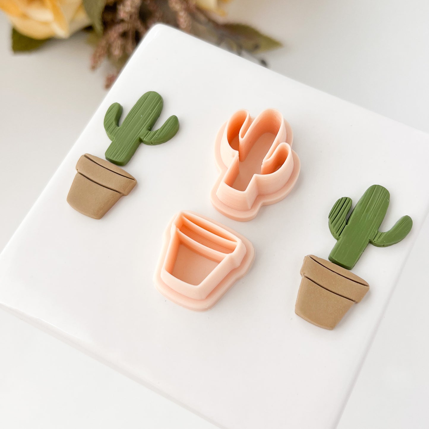 Cactus No. 2 Clay Pot Clay Cutter | Cactus Pot Polymer Clay Cutter for DIY Succulent Earrings Plant-Themed Jewelry and Handmade Nature Accessories