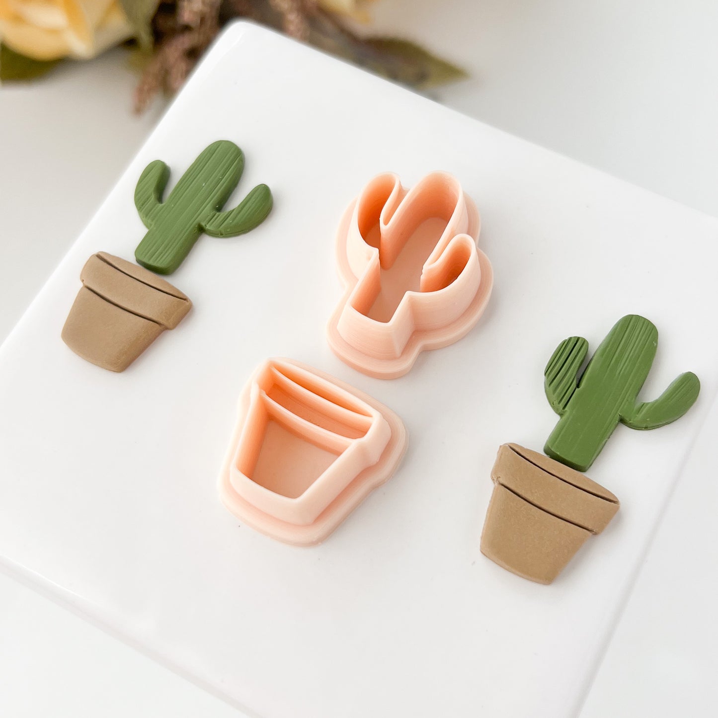 Cactus No. 2 Clay Pot Clay Cutter | Cactus Pot Polymer Clay Cutter for DIY Succulent Earrings Plant-Themed Jewelry and Handmade Nature Accessories