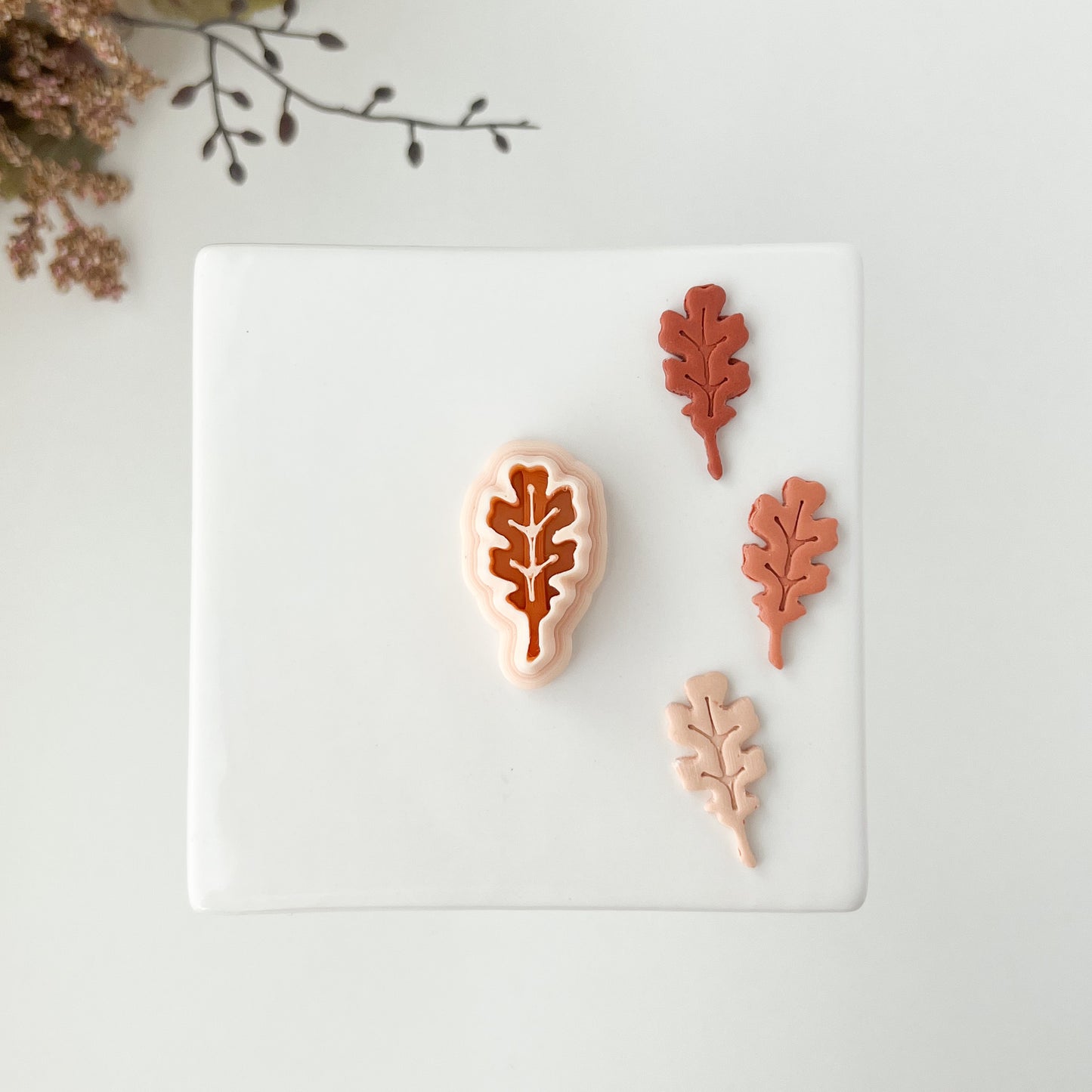 Oak Leaf Clay Cutter | Fall Oak Leaf Polymer Clay Cutter for Nature-Inspired Earrings and Jewelry
