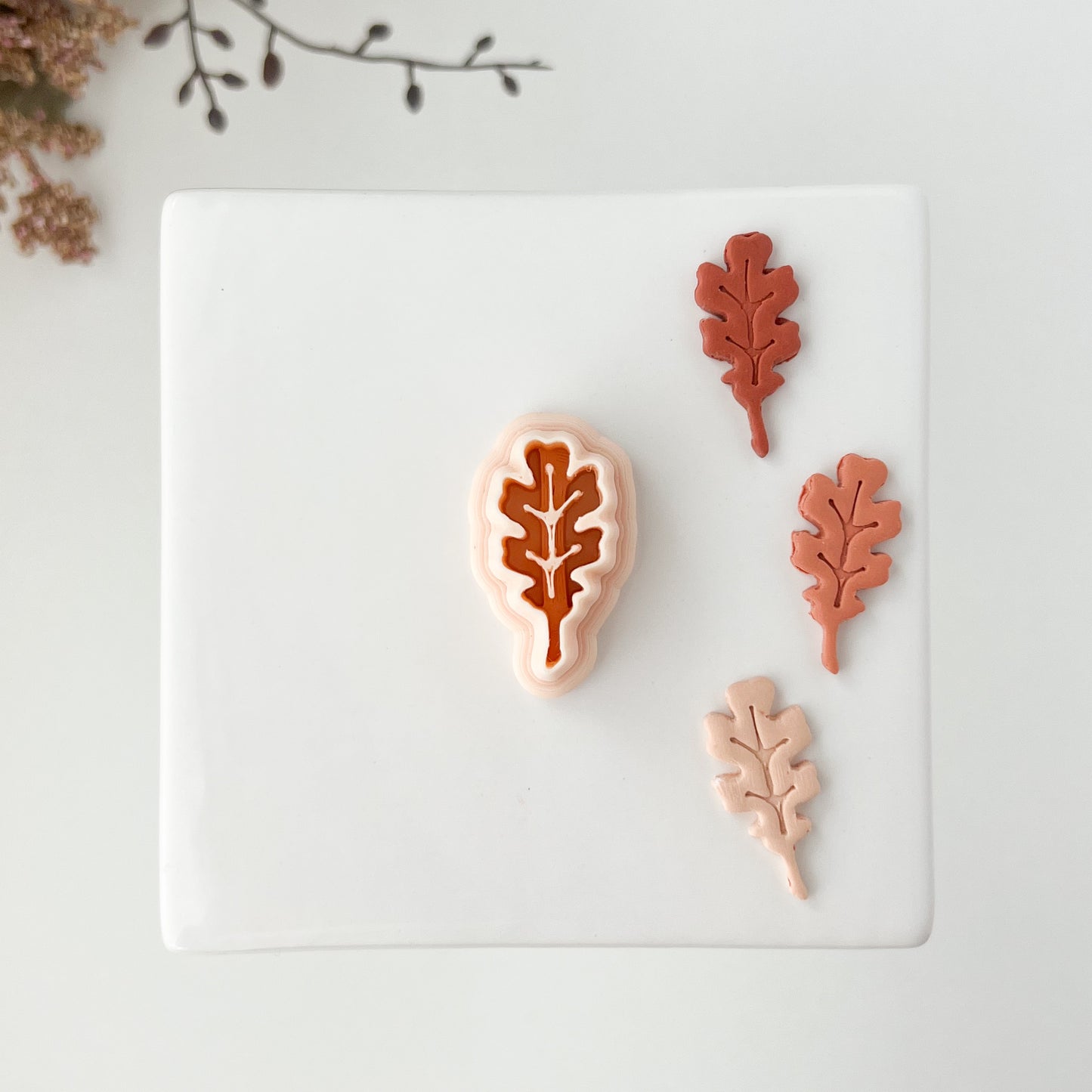Oak Leaf Clay Cutter | Fall Oak Leaf Polymer Clay Cutter for Nature-Inspired Earrings and Jewelry