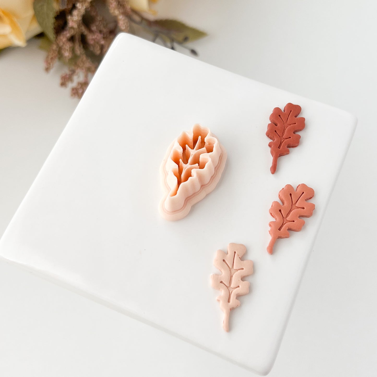 Oak Leaf Clay Cutter | Fall Oak Leaf Polymer Clay Cutter for Nature-Inspired Earrings and Jewelry