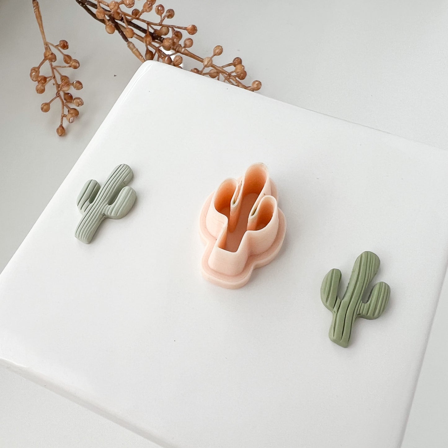 Cactus No. 1 Clay Cutter | Cactus No. 1 Polymer Clay Cutter for DIY Boho Earrings Desert-Themed Jewelry and Handmade Plant Accessories