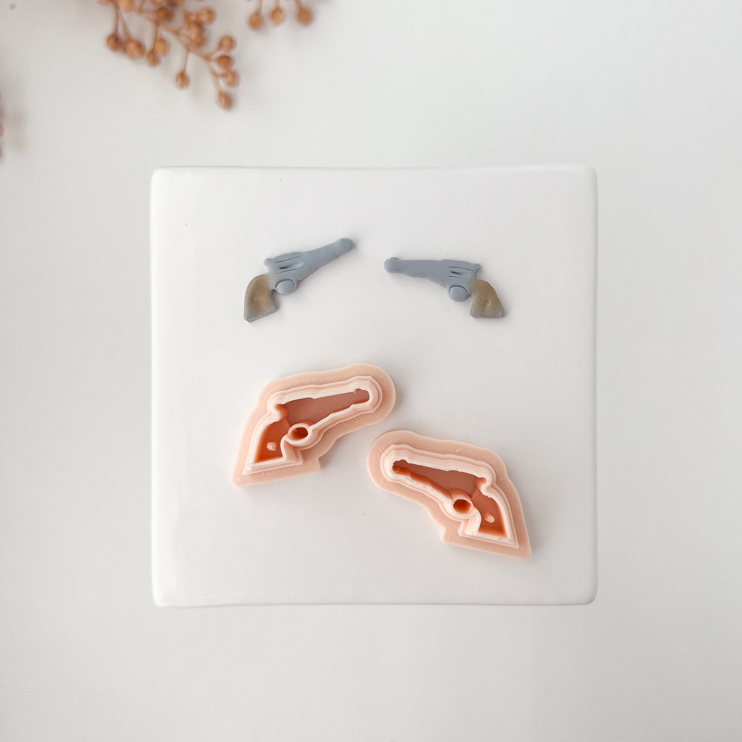 Six Shooter Clay Cutter | Western-Themed Polymer Clay Cutter for Cowboy Earrings and Crafts