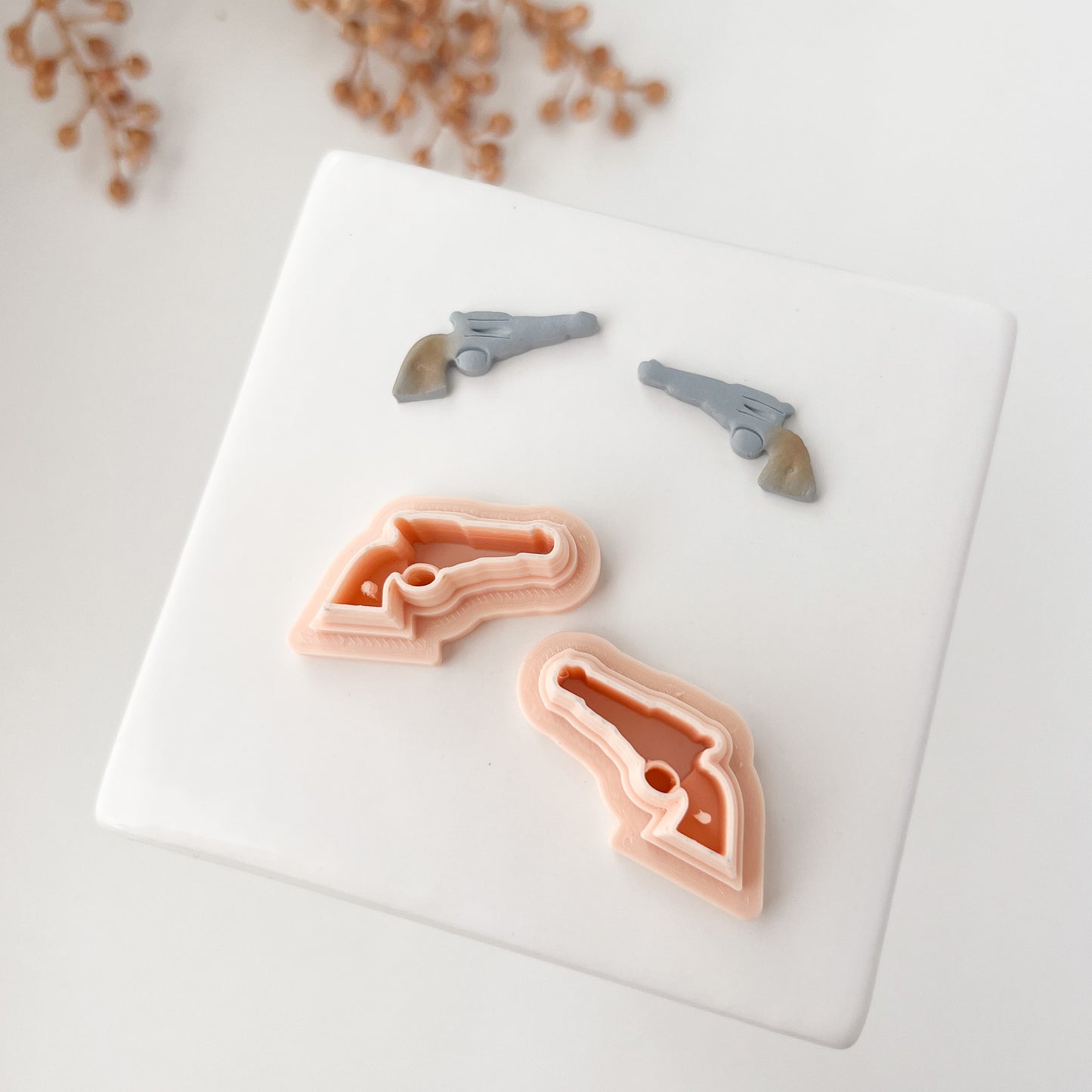Six Shooter Clay Cutter | Western-Themed Polymer Clay Cutter for Cowboy Earrings and Crafts