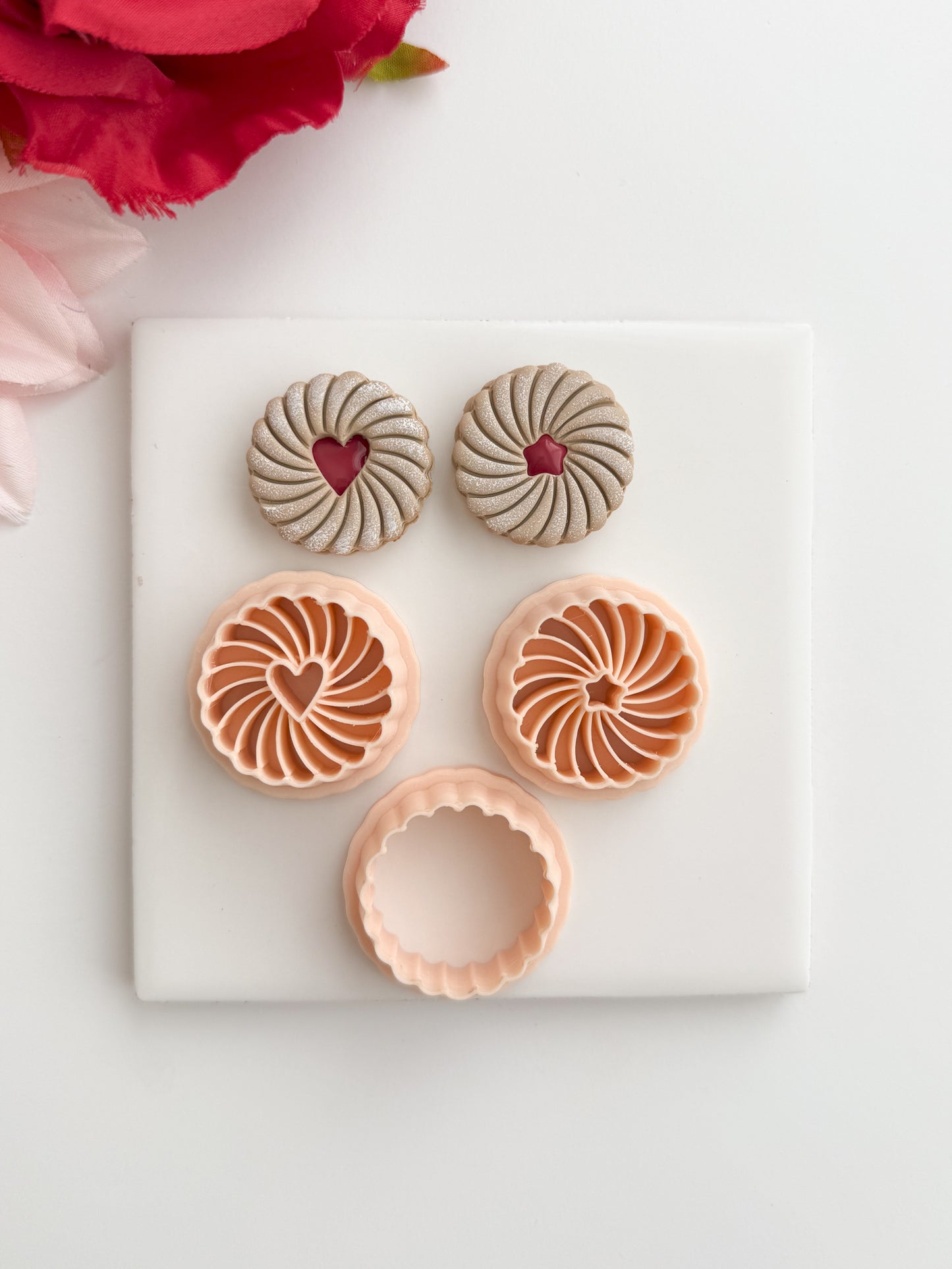 Jam Biscuit Pair Clay Cutter | Jam Biscuit Pair Polymer Clay Cutter for DIY Bakery Earrings Sweet Treat Jewelry and Handmade Food Accessories
