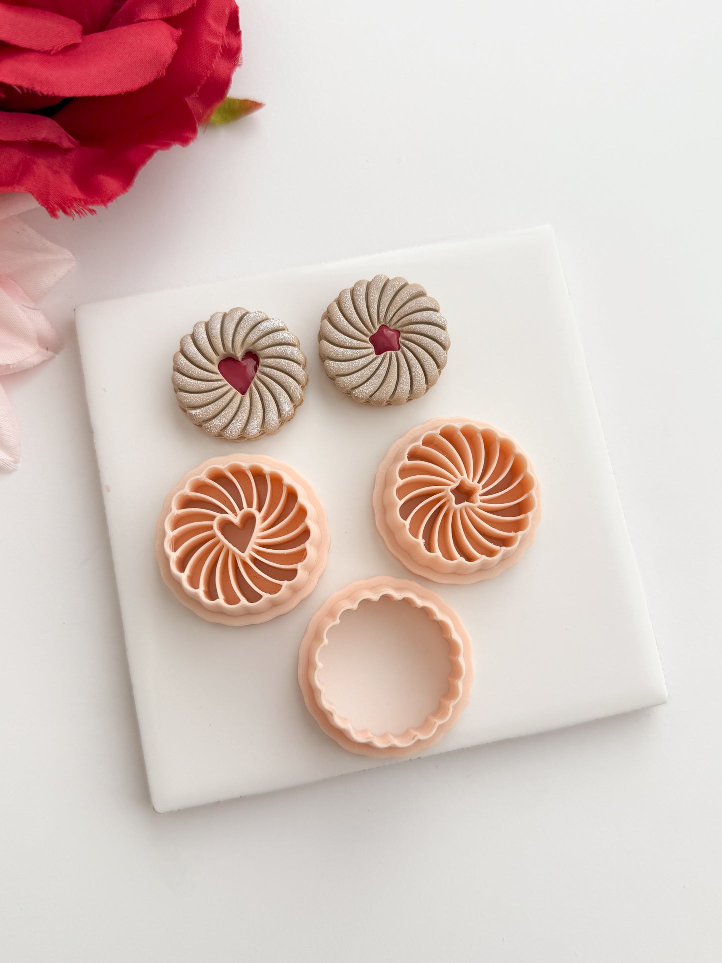 Jam Biscuit Pair Clay Cutter | Jam Biscuit Pair Polymer Clay Cutter for DIY Bakery Earrings Sweet Treat Jewelry and Handmade Food Accessories
