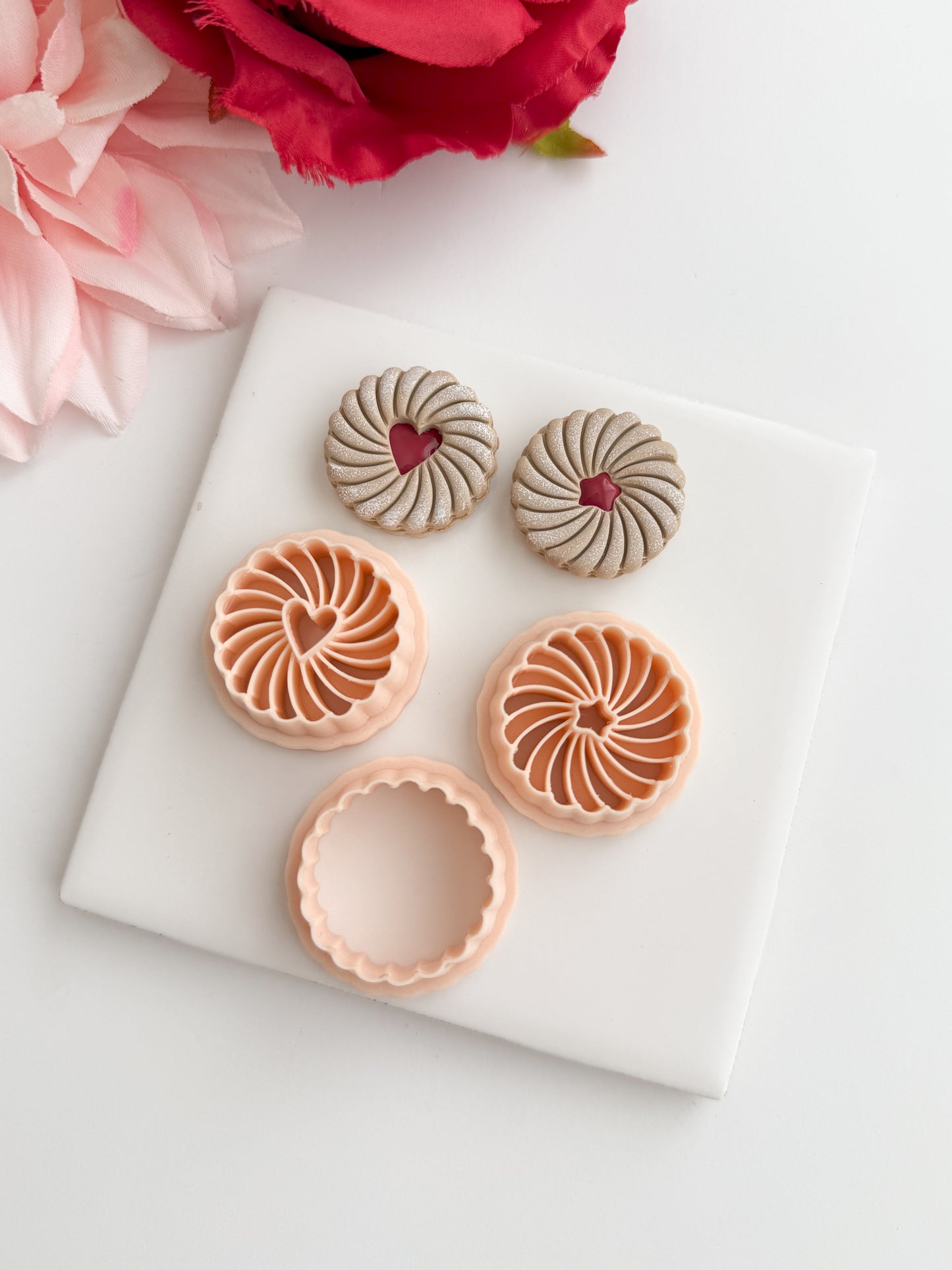 Jam Biscuit Pair Clay Cutter | Jam Biscuit Pair Polymer Clay Cutter for DIY Bakery Earrings Sweet Treat Jewelry and Handmade Food Accessories