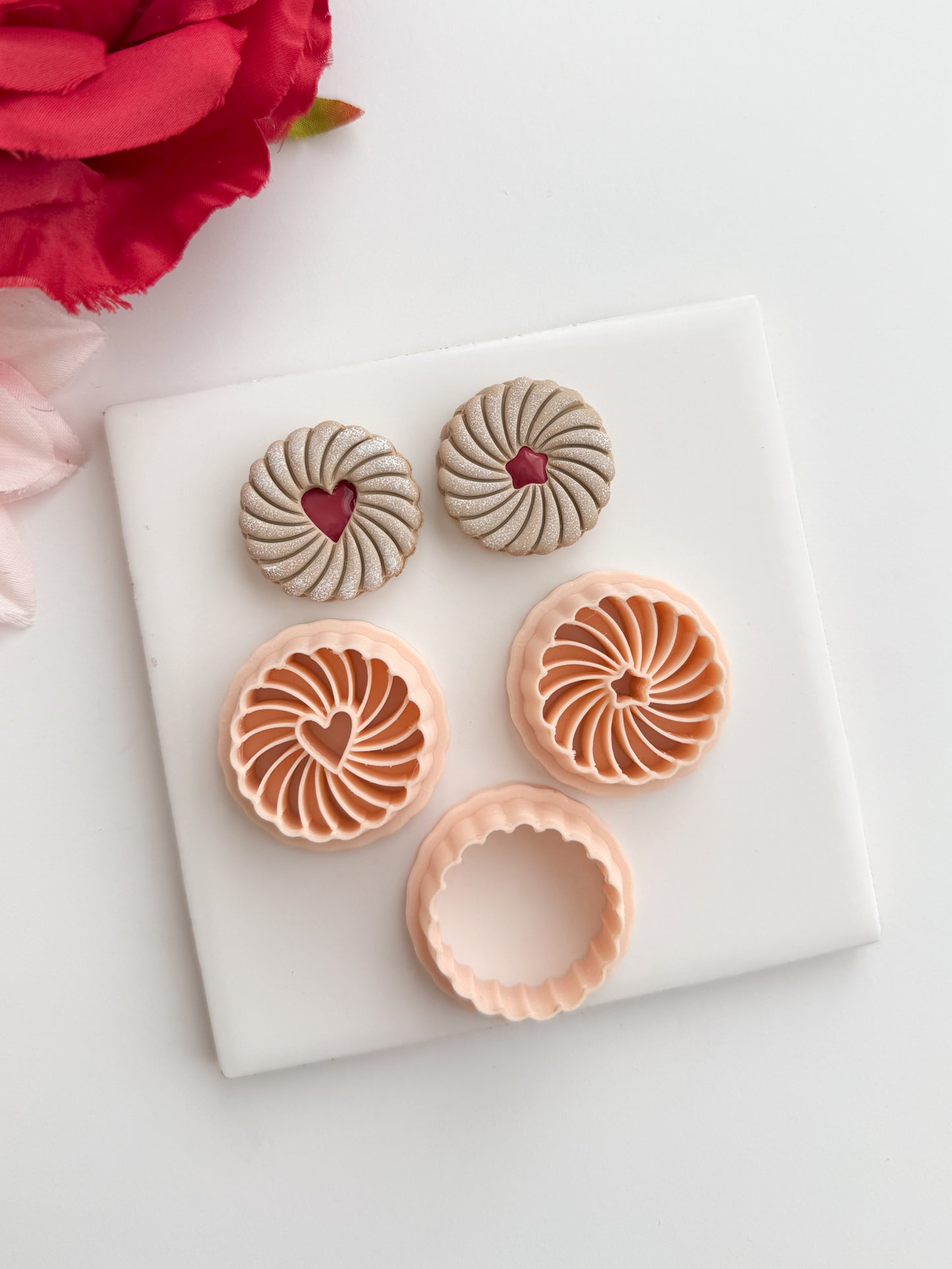 Jam Biscuit Pair Clay Cutter | Jam Biscuit Pair Polymer Clay Cutter for DIY Bakery Earrings Sweet Treat Jewelry and Handmade Food Accessories