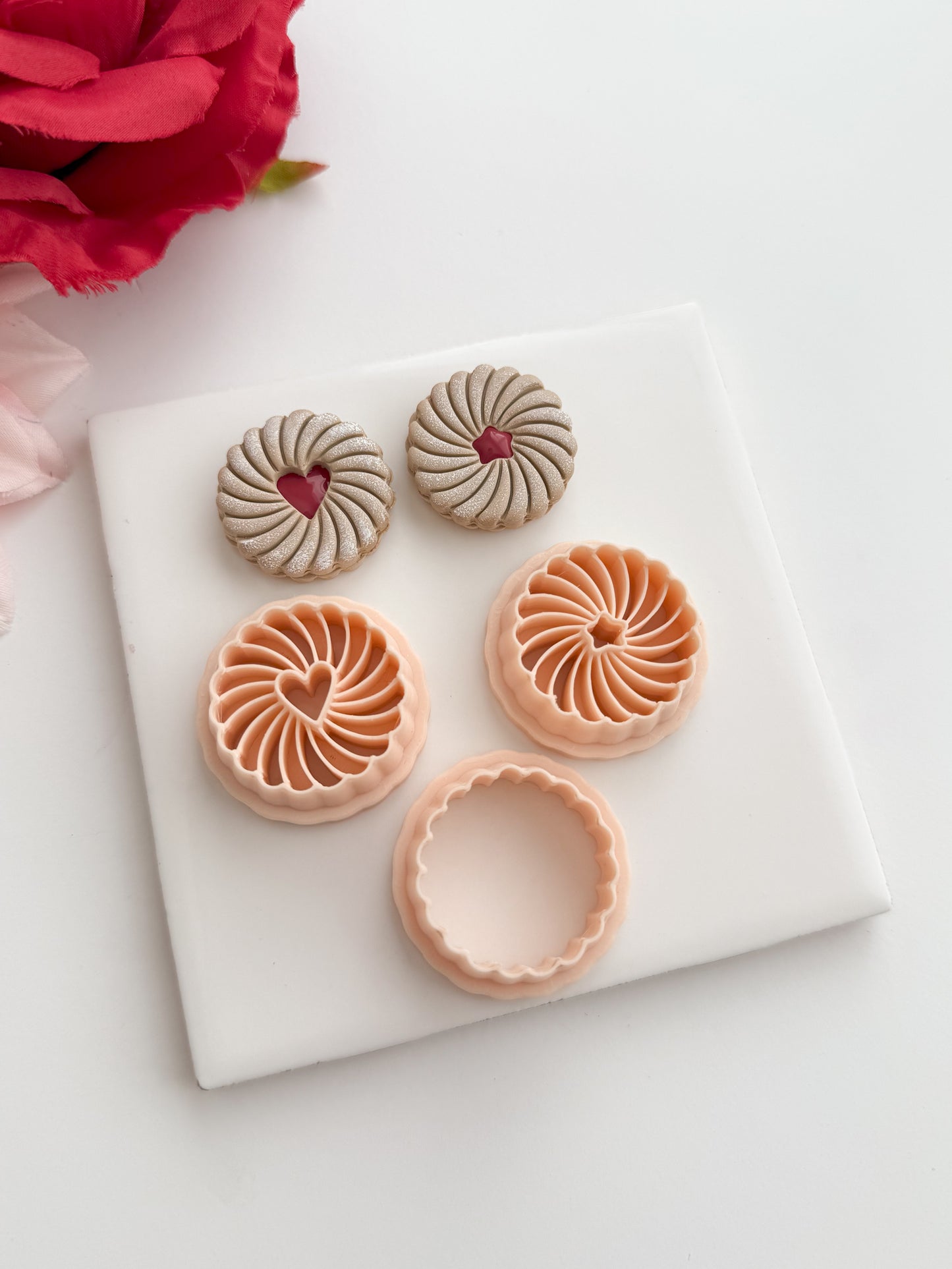Jam Biscuit Pair Clay Cutter | Jam Biscuit Pair Polymer Clay Cutter for DIY Bakery Earrings Sweet Treat Jewelry and Handmade Food Accessories