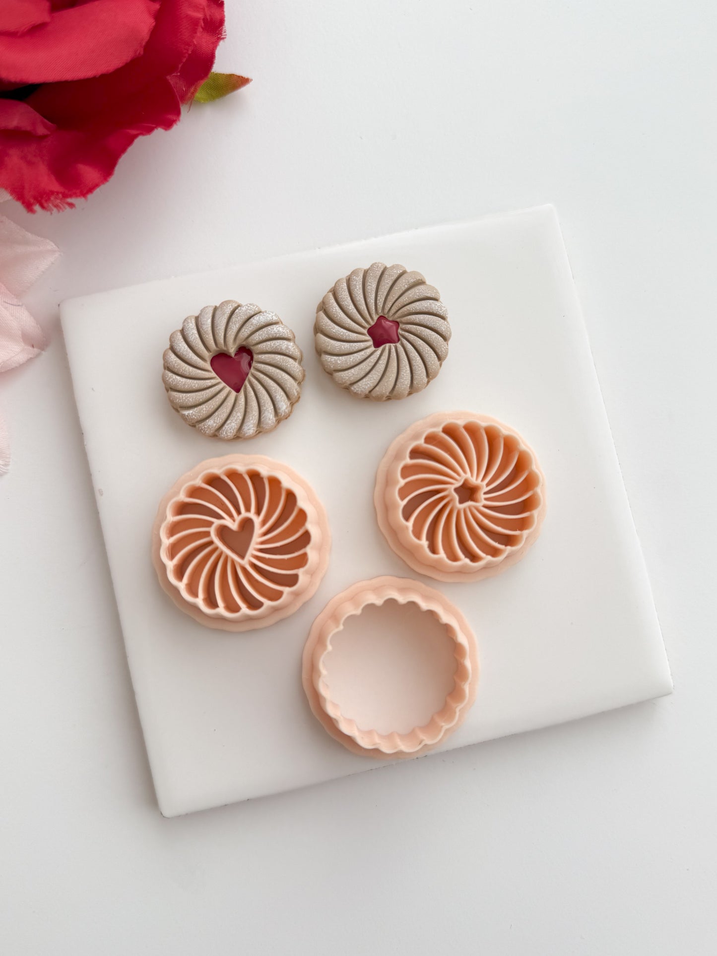 Jam Biscuit Pair Clay Cutter | Jam Biscuit Pair Polymer Clay Cutter for DIY Bakery Earrings Sweet Treat Jewelry and Handmade Food Accessories
