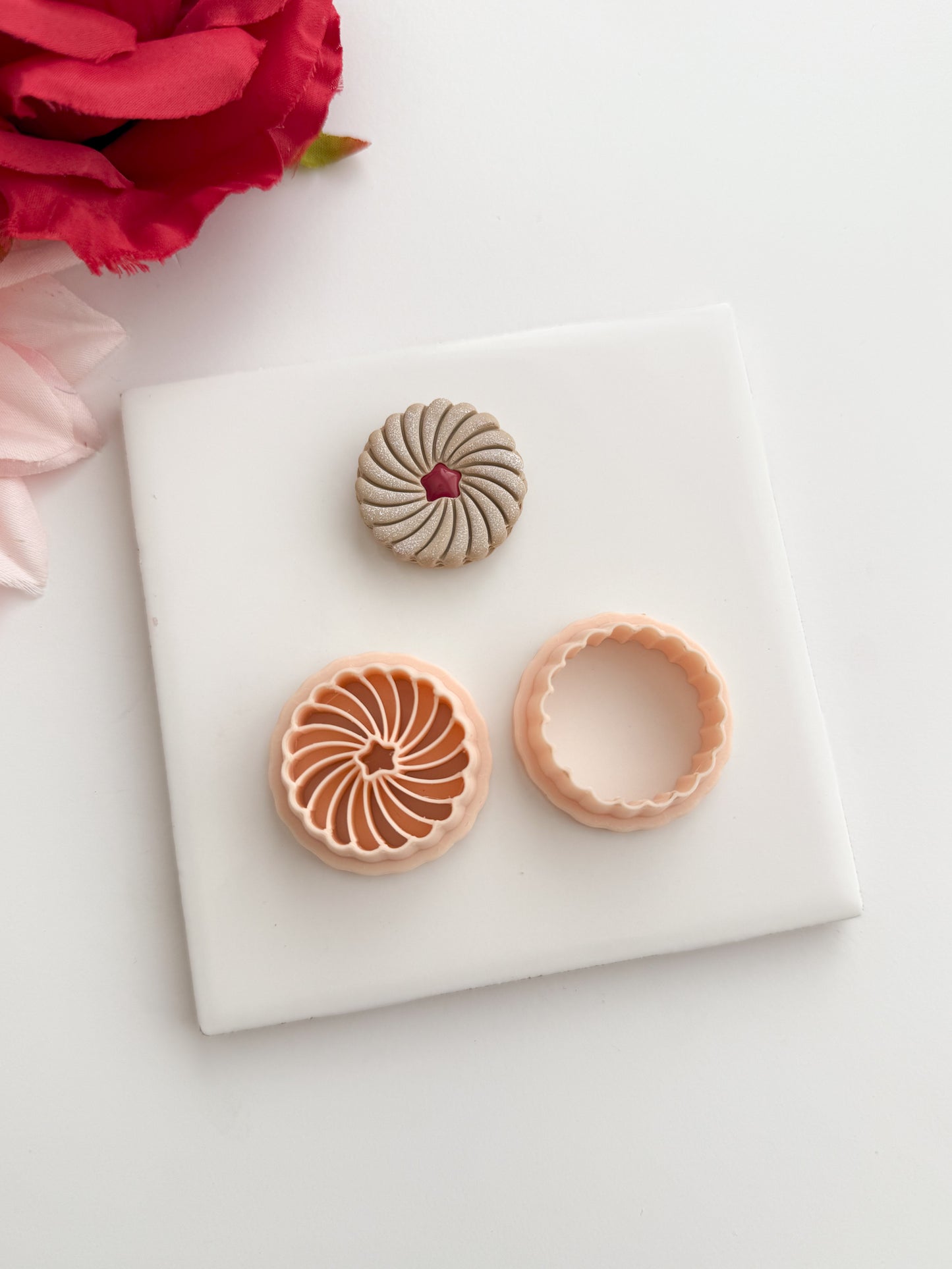 Star Jam Biscuit Clay Cutter | Star Jam Biscuit Polymer Clay Cutter for DIY Food Earrings Dessert Jewelry and Handmade Pastry Accessories
