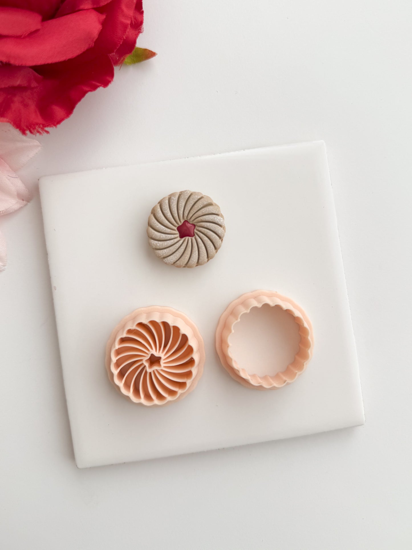 Star Jam Biscuit Clay Cutter | Star Jam Biscuit Polymer Clay Cutter for DIY Food Earrings Dessert Jewelry and Handmade Pastry Accessories