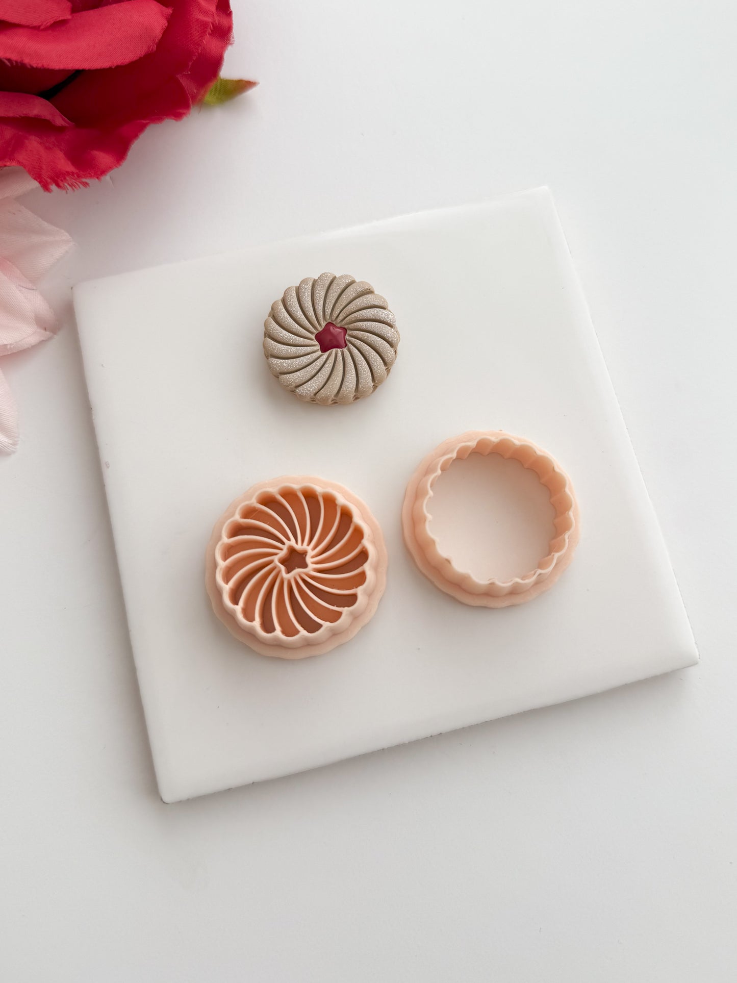 Star Jam Biscuit Clay Cutter | Star Jam Biscuit Polymer Clay Cutter for DIY Food Earrings Dessert Jewelry and Handmade Pastry Accessories