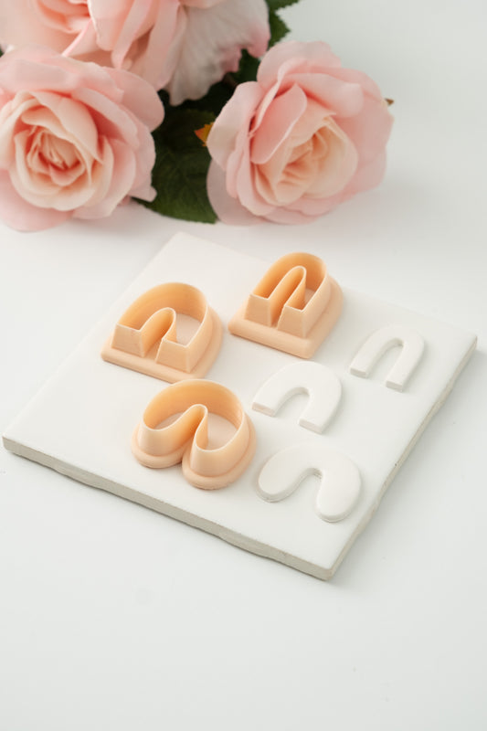U Shape Trio Clay Cutter | Modern Polymer Clay Cutter Set for Geometric Earrings and Jewelry Making