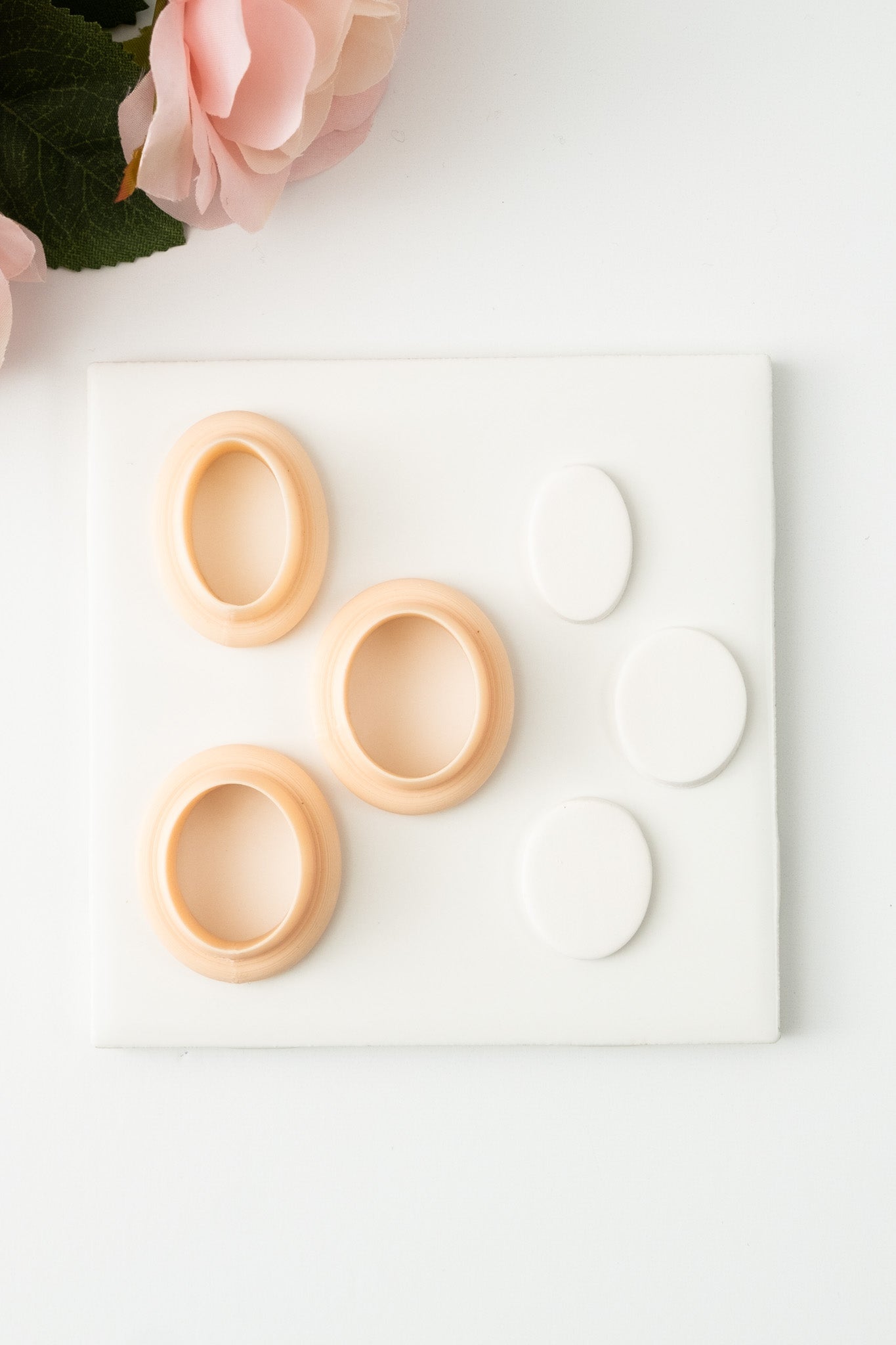 Oval Set Clay Cutters | Geometric Oval Polymer Clay Cutter Set for DIY Earrings and Jewelry
