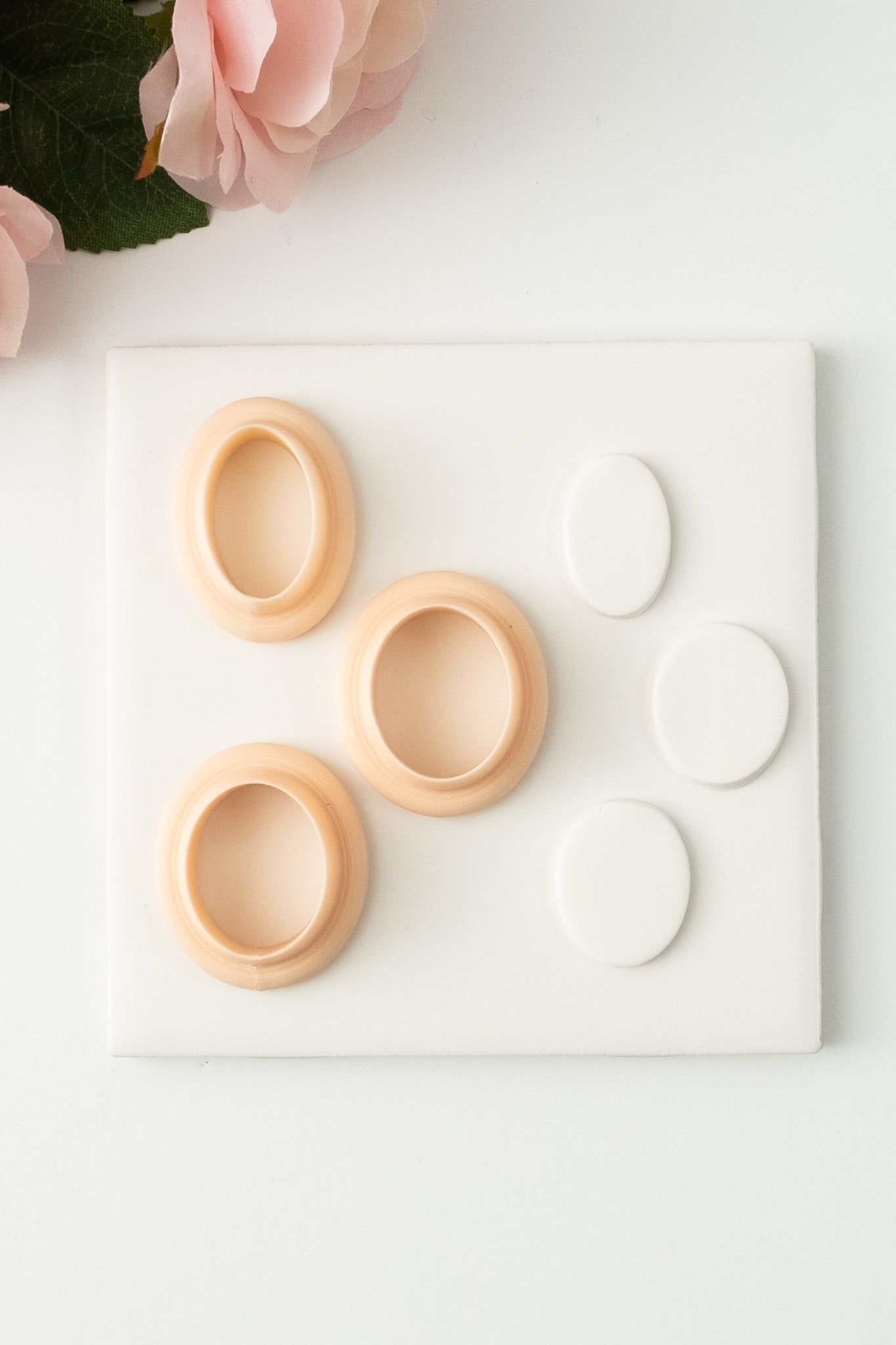 Oval Set Clay Cutters | Geometric Oval Polymer Clay Cutter Set for DIY Earrings and Jewelry