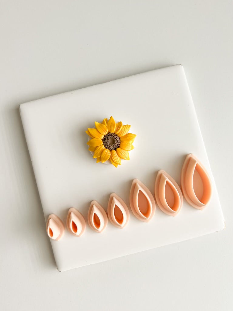 Sunflower Petal Clay Cutter | Sunflower Petal Polymer Clay Cutter for DIY Floral Earrings Botanical Jewelry and Handmade Summer Accessories