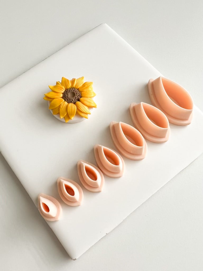 Sunflower Petal Clay Cutter | Sunflower Petal Polymer Clay Cutter for DIY Floral Earrings Botanical Jewelry and Handmade Summer Accessories
