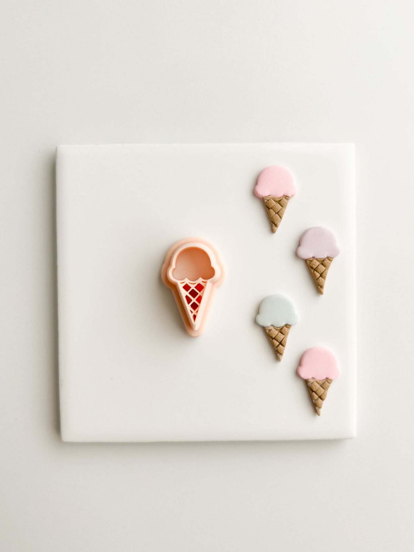 Ice Cream Shape No. 2 Clay Cutter | Ice Cream Shape No. 2 Polymer Clay Cutter for DIY Summer Earrings Dessert Jewelry and Handmade Sweet Accessories