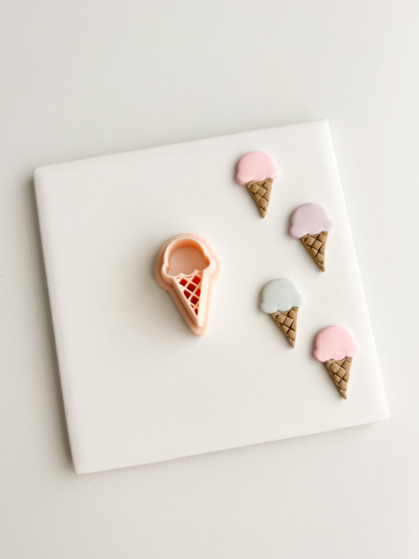 Ice Cream Shape No. 2 Clay Cutter | Ice Cream Shape No. 2 Polymer Clay Cutter for DIY Summer Earrings Dessert Jewelry and Handmade Sweet Accessories