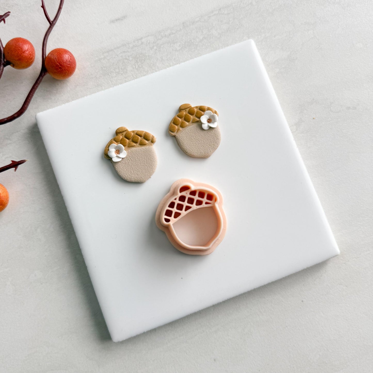 2025 Acorn No. 1 | Cozy Fall Embossed Polymer Clay Tools for Autumn Earrings & Crafts