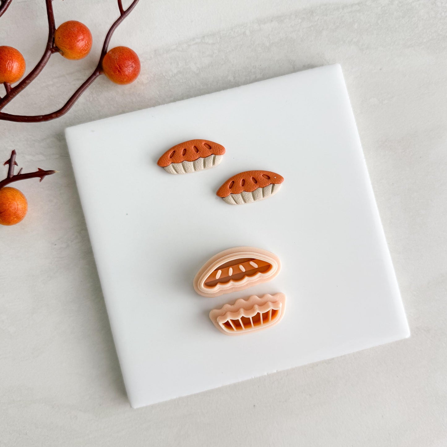 2025 Apple Pie Two Part | Cozy Fall Embossed Polymer Clay Tools for Autumn Earrings & Crafts Baking