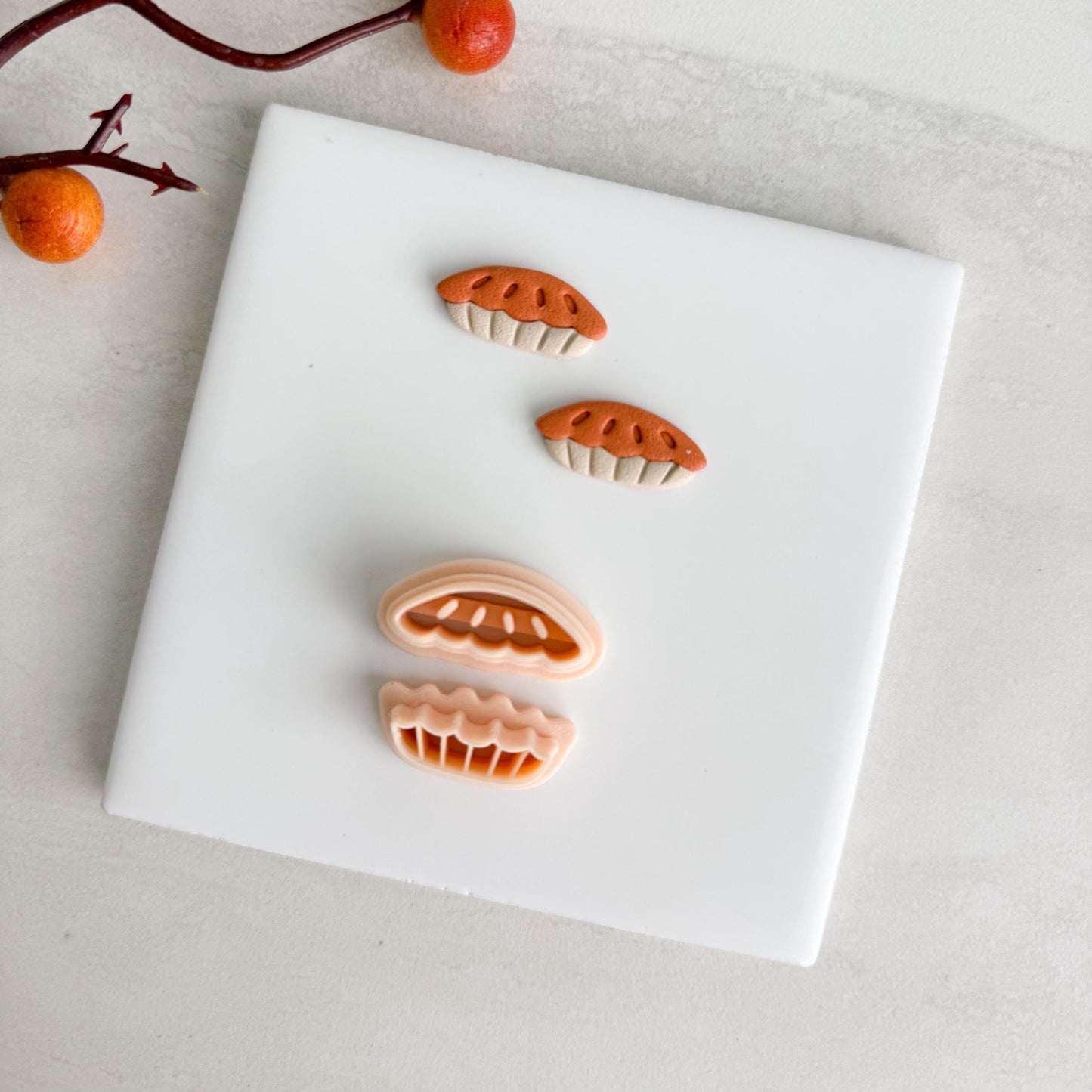 2025 Apple Pie Two Part | Cozy Fall Embossed Polymer Clay Tools for Autumn Earrings & Crafts Baking