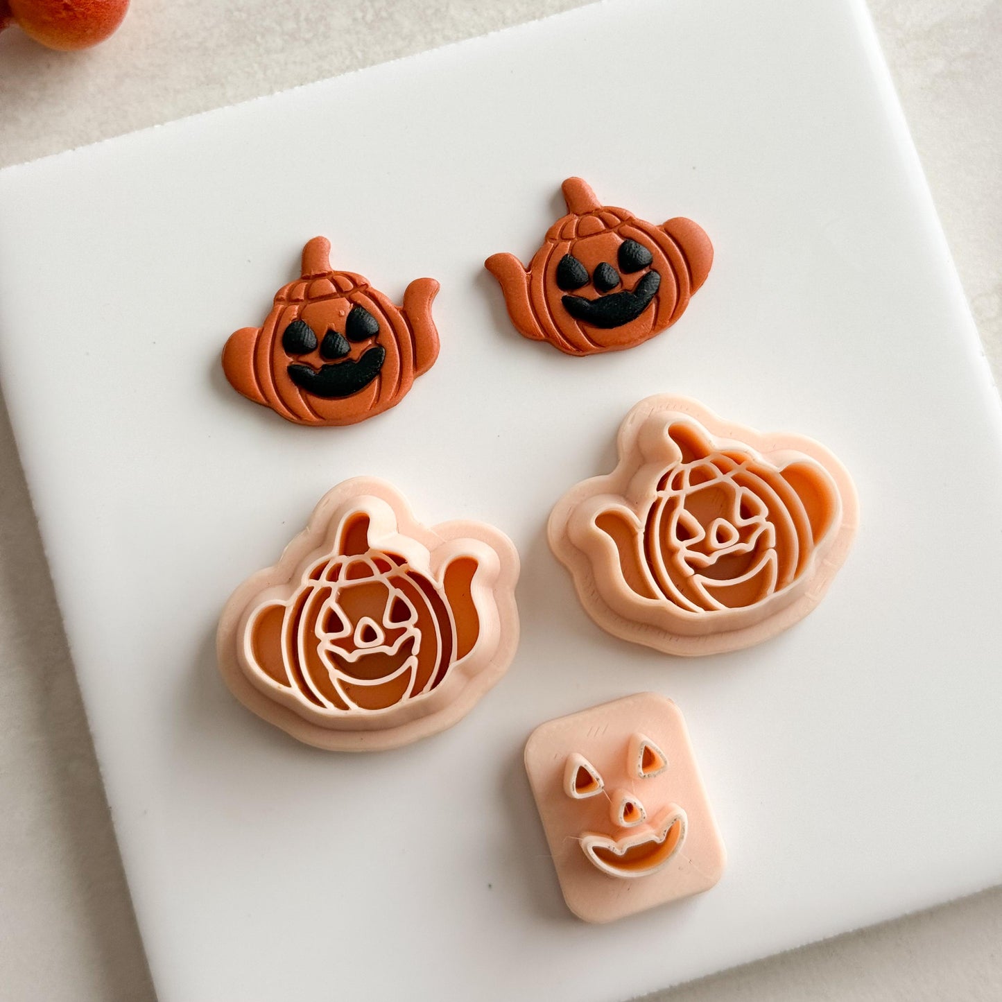 2025 Jack O Lantern Teapot | Jack-o’-Lantern Teapot Polymer Clay Cutter for Halloween Earrings and Fall Theme