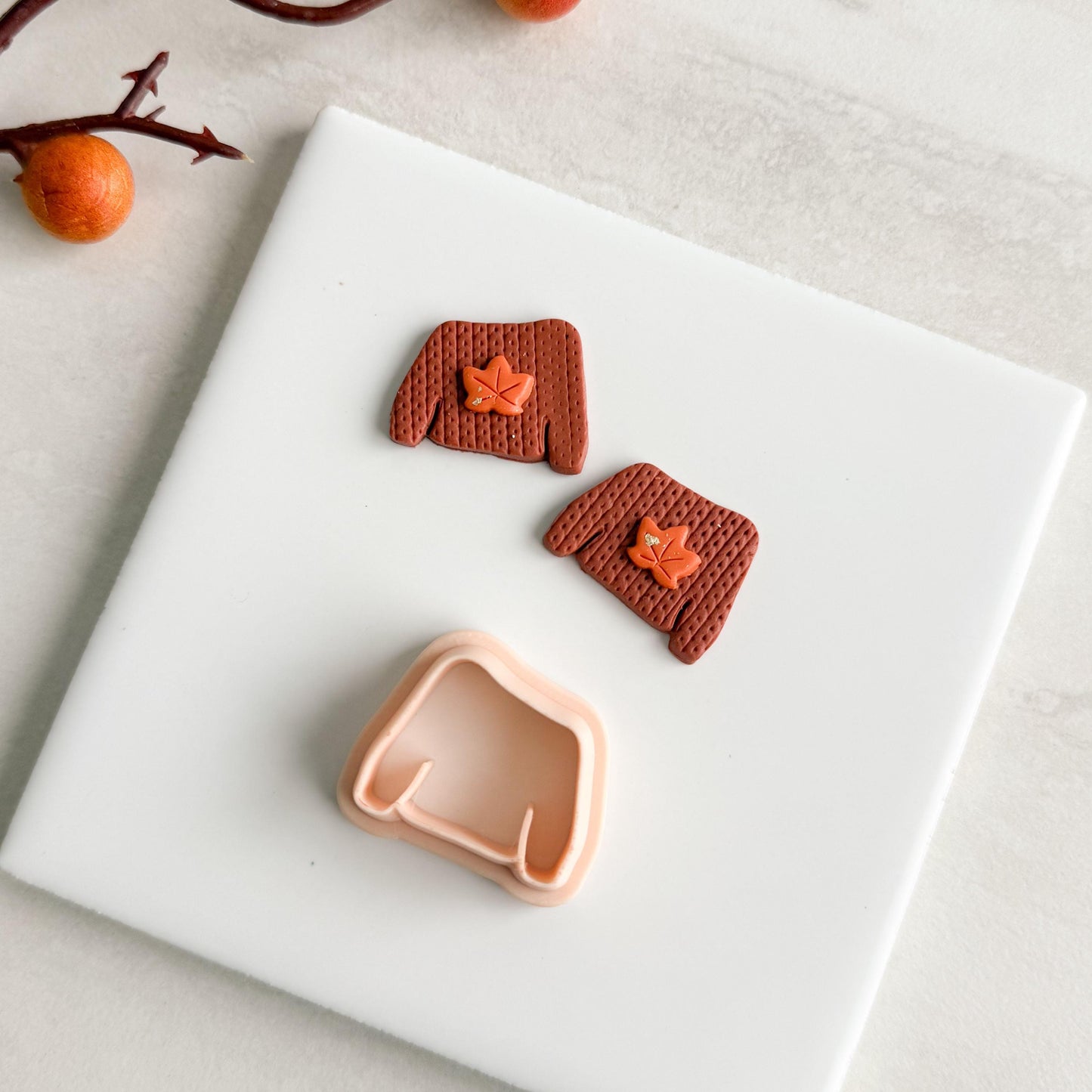 2025 Off The Shoulder Cozy Sweater Clay Cutter | Off the Shoulder Polymer Clay Cutter for Fall Earrings and Autumn Wardrobe Crafts