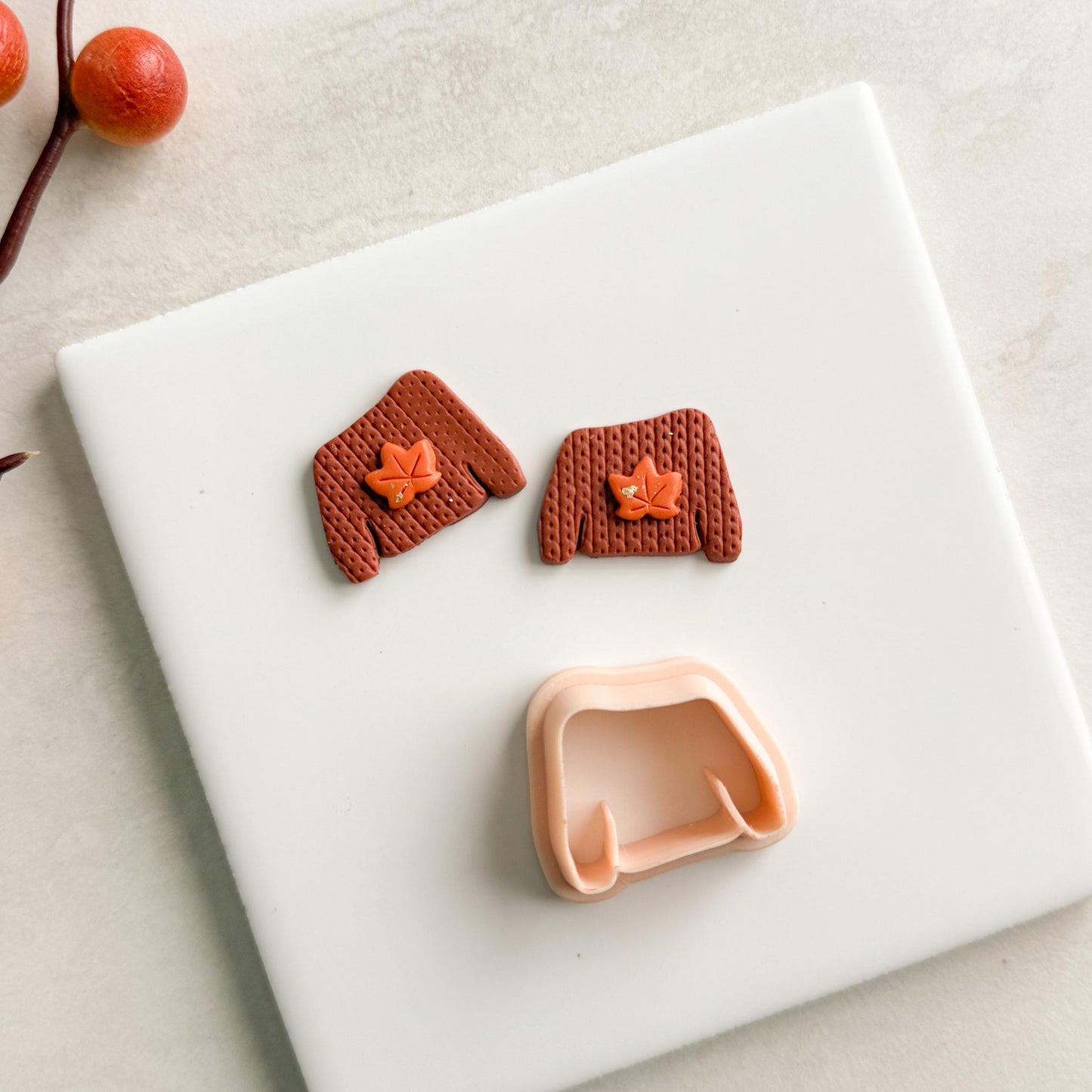 2025 Off The Shoulder Cozy Sweater Clay Cutter | Off the Shoulder Polymer Clay Cutter for Fall Earrings and Autumn Wardrobe Crafts
