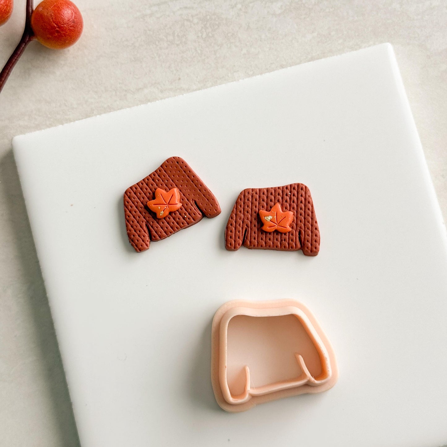 2025 Off The Shoulder Cozy Sweater Clay Cutter | Off the Shoulder Polymer Clay Cutter for Fall Earrings and Autumn Wardrobe Crafts