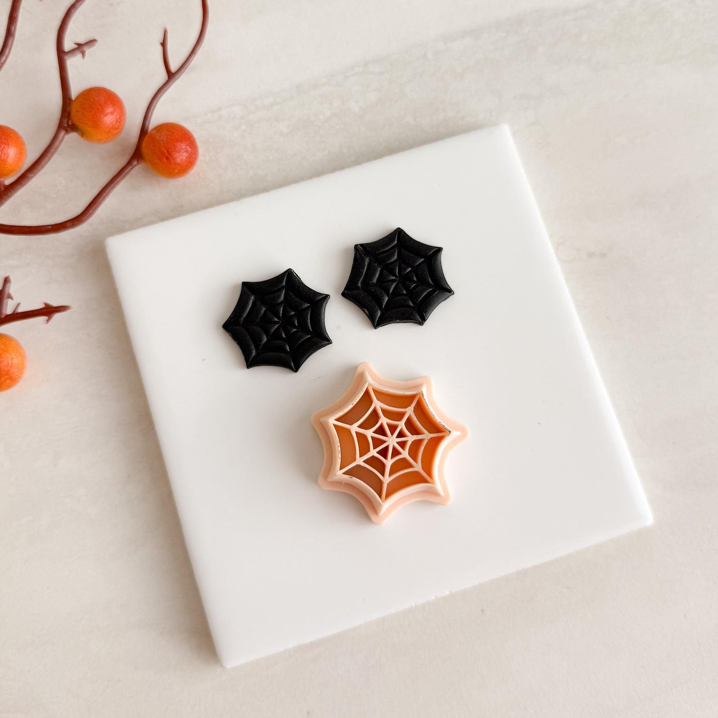 2025 Spider Web Clay Cutter | Creepy Cute Halloween Spider Polymer Clay Cutter for Fall Earrings Spooky Scary