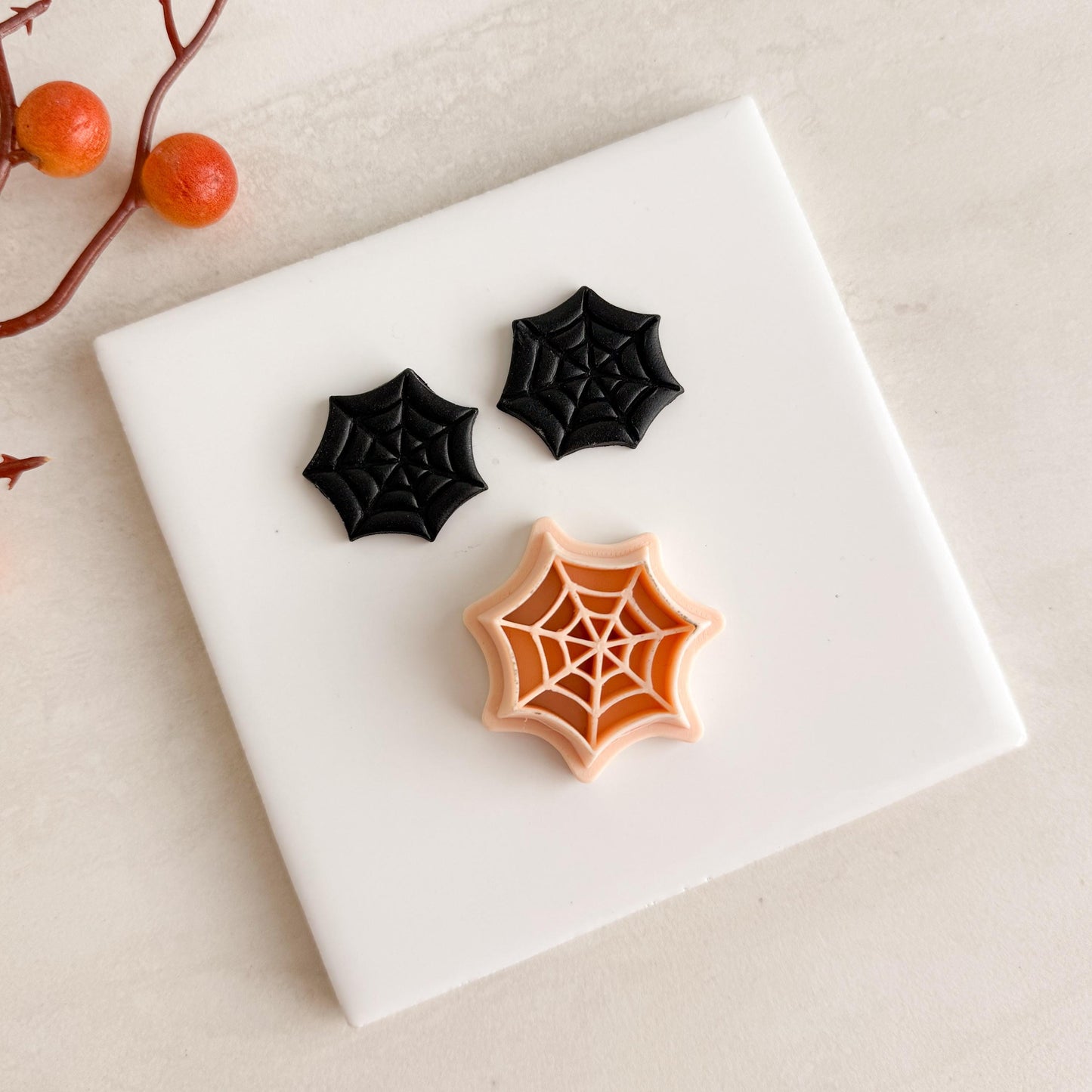 2025 Spider Web Clay Cutter | Creepy Cute Halloween Spider Polymer Clay Cutter for Fall Earrings Spooky Scary