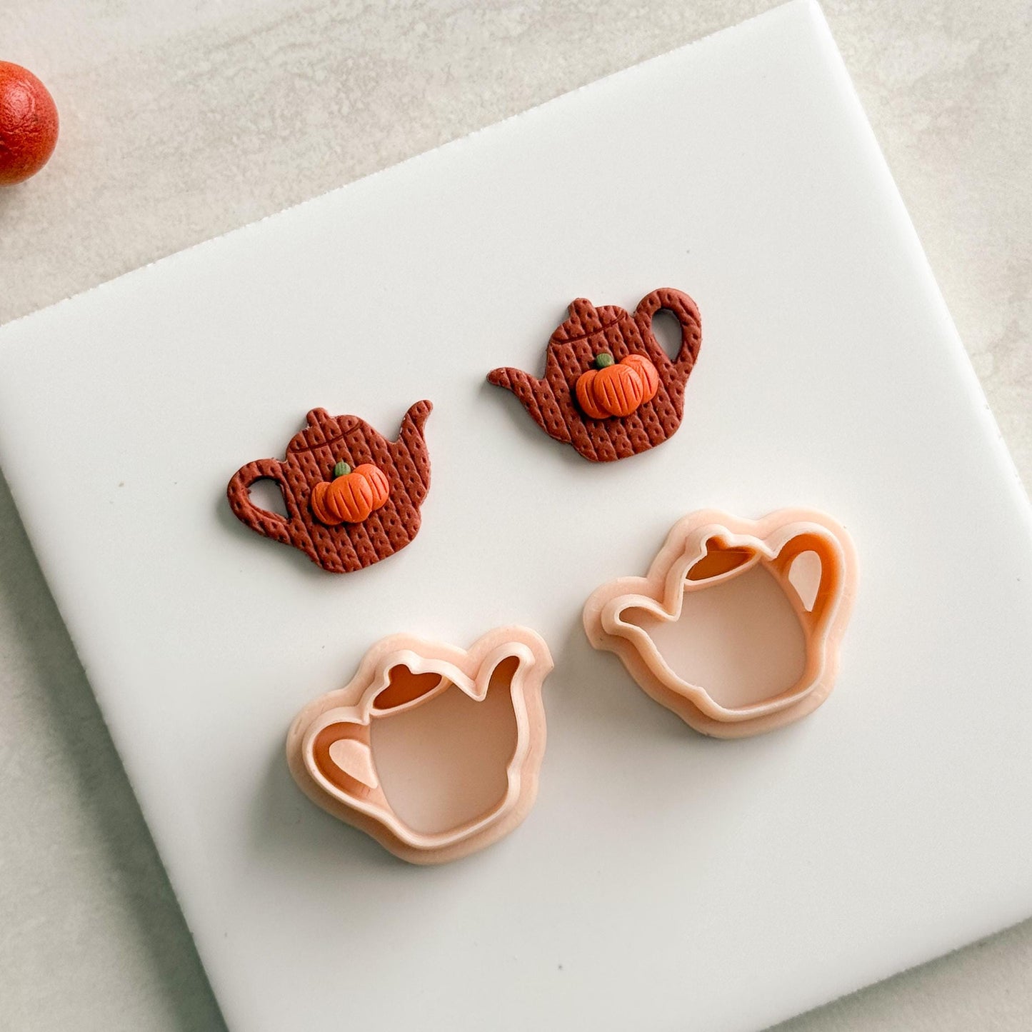 2025 Teapot | Cute Cozy Teapot Polymer Clay Cutter for Autumn Halloween Earrings and Fall Theme