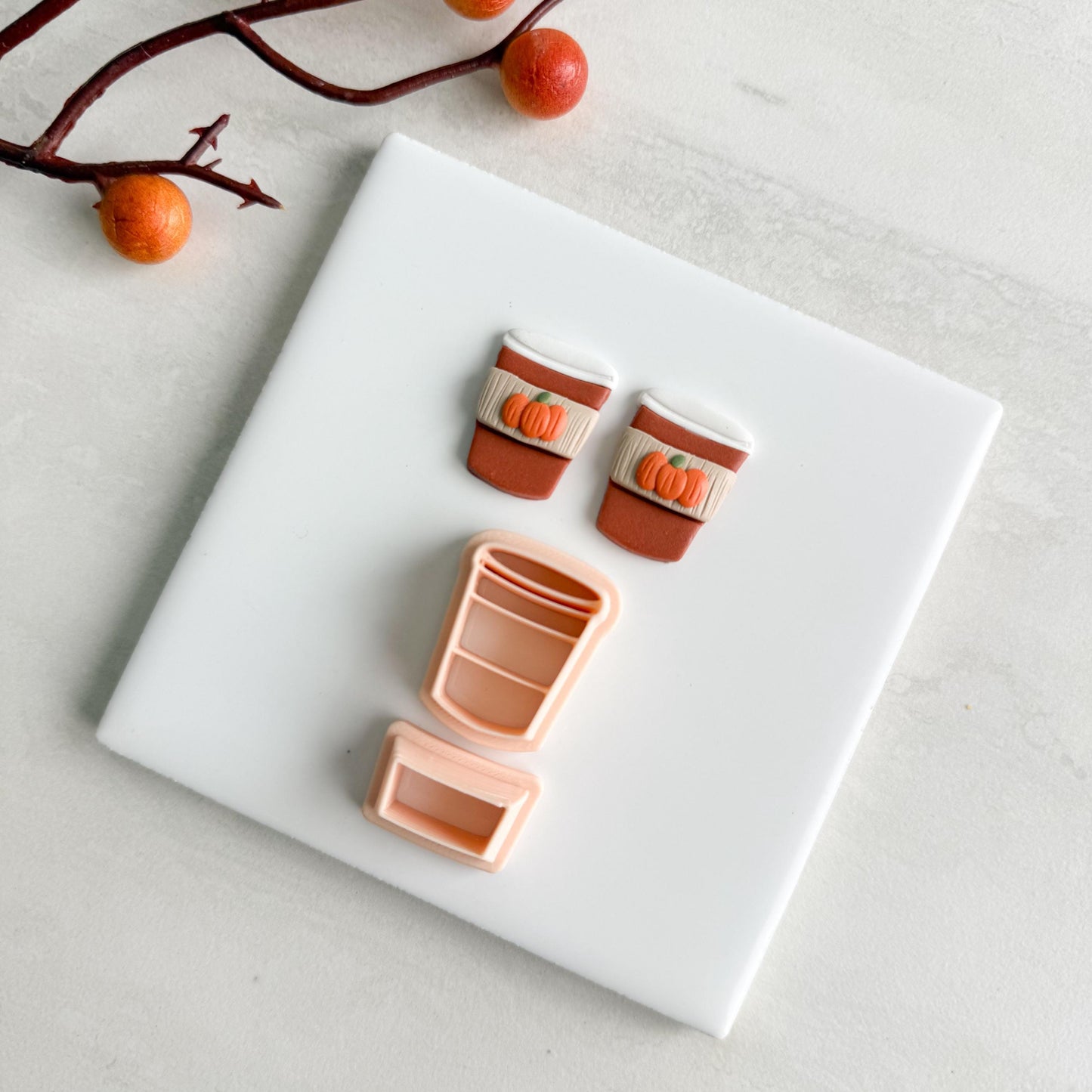 2025 To Go Coffee Cup | Embossed Coffee To Go Cozy Fall Embossed Polymer Clay Tools for Autumn Earrings Fall Theme
