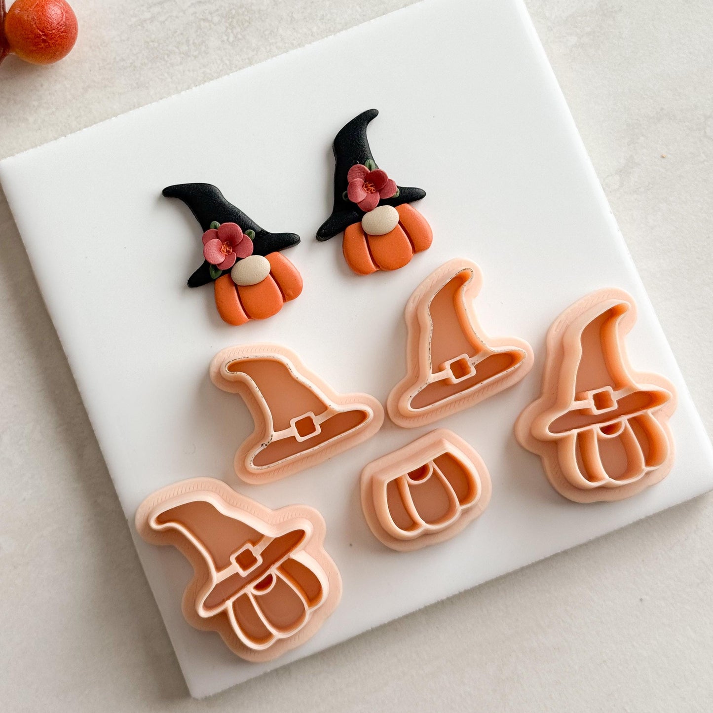2025 Witch Pumpkin Gnome Clay Cutter | Halloween Gnome Polymer Clay Cutter for Cozy Fall Earrings and Cute Crafts