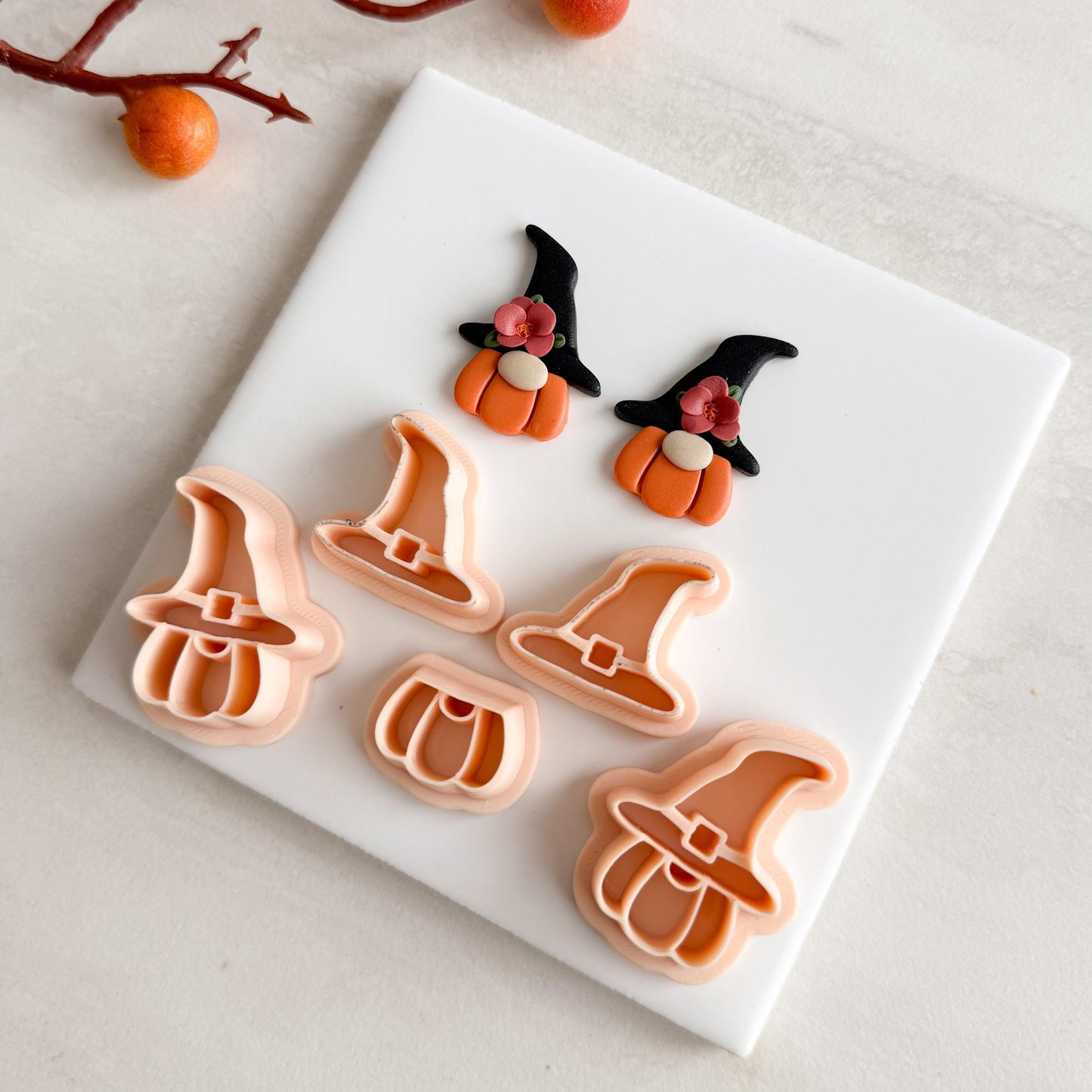 2025 Witch Pumpkin Gnome Clay Cutter | Halloween Gnome Polymer Clay Cutter for Cozy Fall Earrings and Cute Crafts