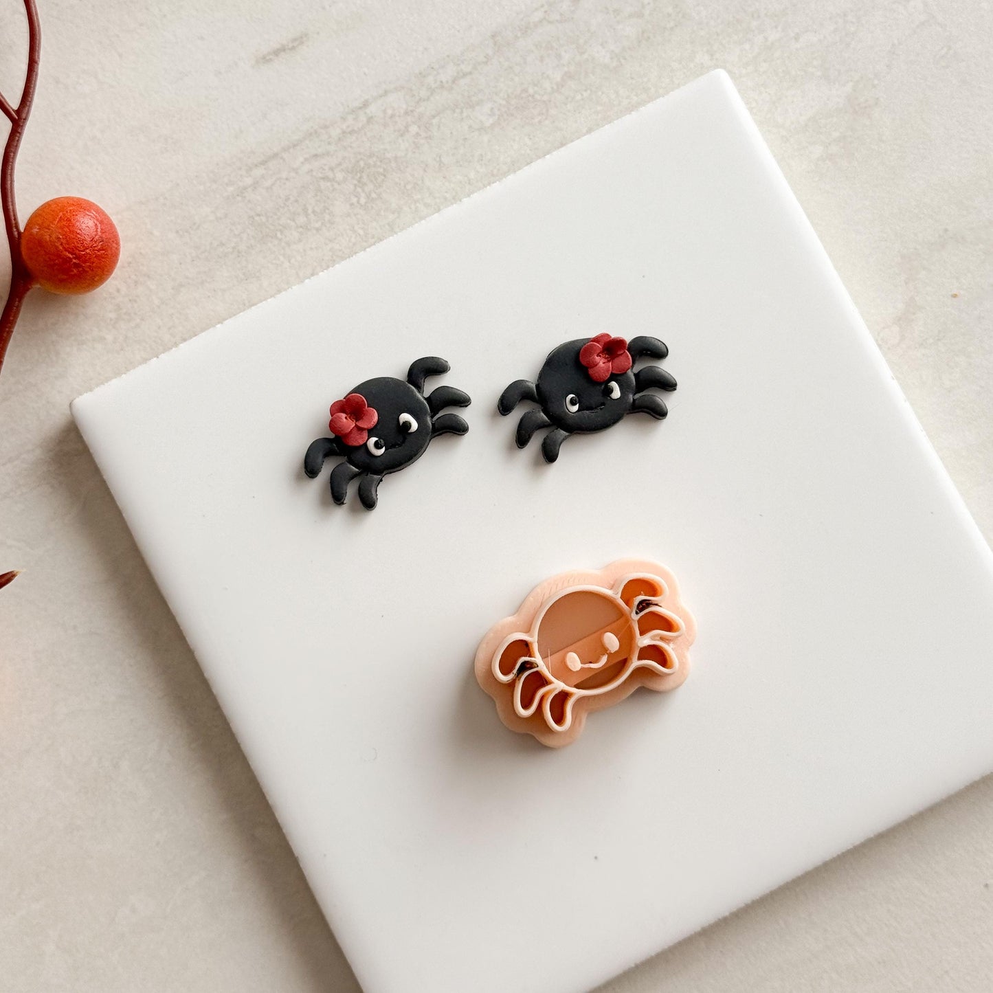2025 Spider Clay Cutter | Creepy Cute Halloween Spider Polymer Clay Cutter for Fall Earrings Spooky Scary